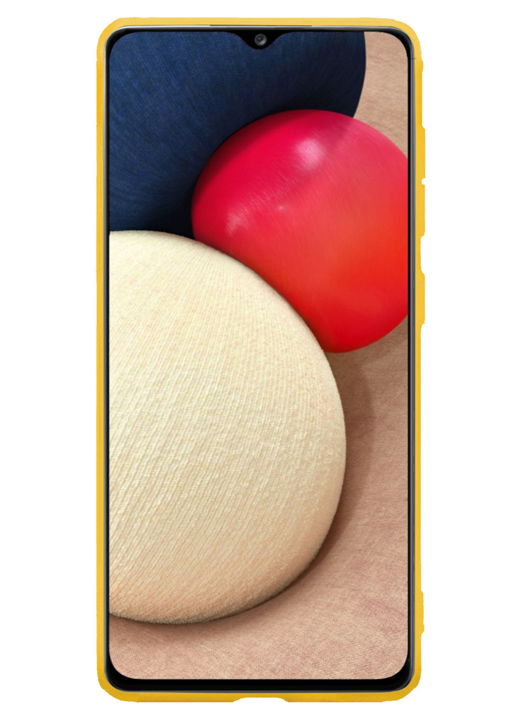 LUQ Hoesje Geschikt voor Samsung A03s Hoesje Siliconen Case Met Screenprotector - Hoes Geschikt voor Samsung Galaxy A03s Hoes Siliconen - Geel