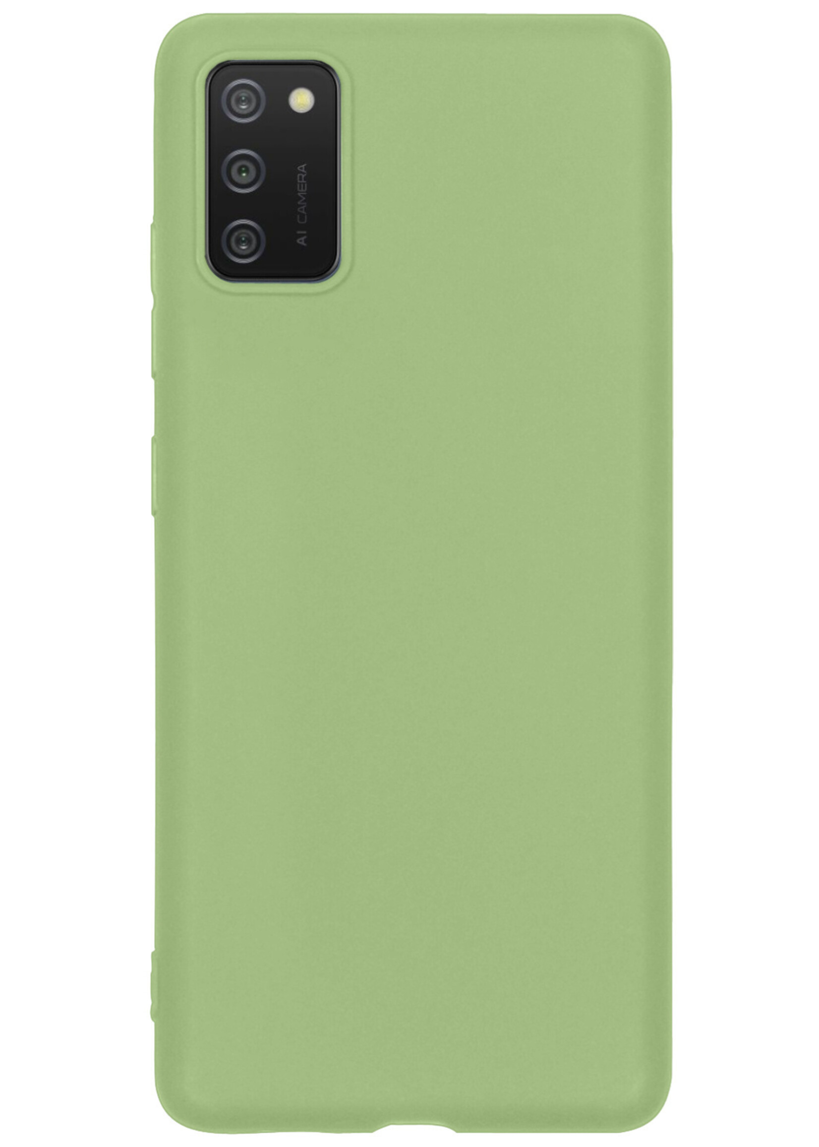 LUQ Hoesje Geschikt voor Samsung A03s Hoesje Siliconen Case Met Screenprotector - Hoes Geschikt voor Samsung Galaxy A03s Hoes Siliconen - Groen