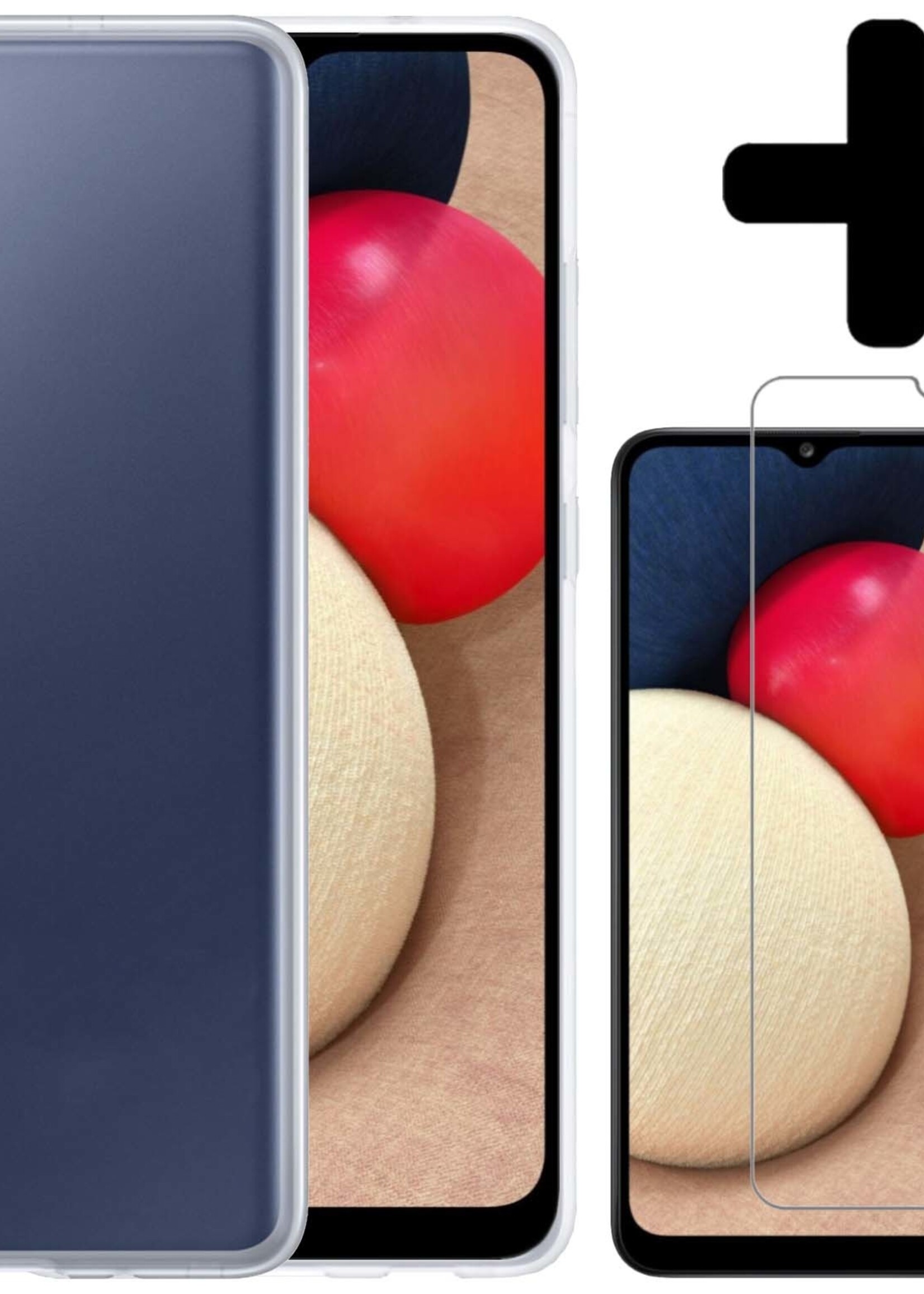 LUQ Hoesje Geschikt voor Samsung A03s Hoesje Siliconen Case Met Screenprotector - Hoes Geschikt voor Samsung Galaxy A03s Hoes Siliconen - Transparant