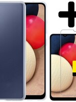 LUQ LUQ Samsung Galaxy A03s Hoesje Siliconen Met 2x Screenprotector - Transparant