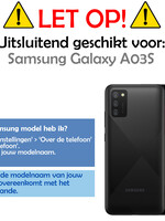LUQ LUQ Samsung Galaxy A03s Hoesje Bookcase Lichtroze Met Screenprotector