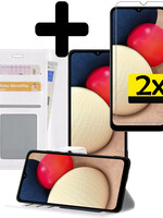 LUQ LUQ Samsung Galaxy A03s Hoesje Bookcase Wit Met 2x Screenprotector