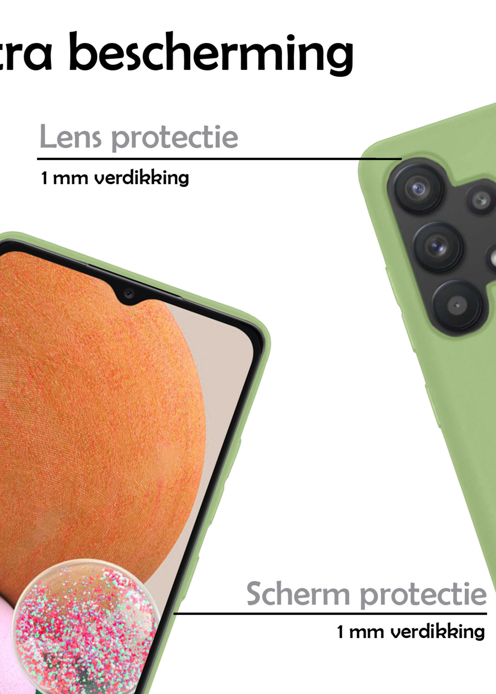 LUQ Hoesje Geschikt voor Samsung A13 4G Hoesje Siliconen Case - Hoes Geschikt voor Samsung Galaxy A13 4G Hoes Siliconen - Groen