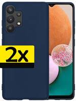 LUQ LUQ Samsung Galaxy A13 4G Hoesje Siliconen - Donkerblauw - 2 PACK