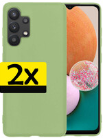 LUQ LUQ Samsung Galaxy A13 4G Hoesje Siliconen - Groen - 2 PACK