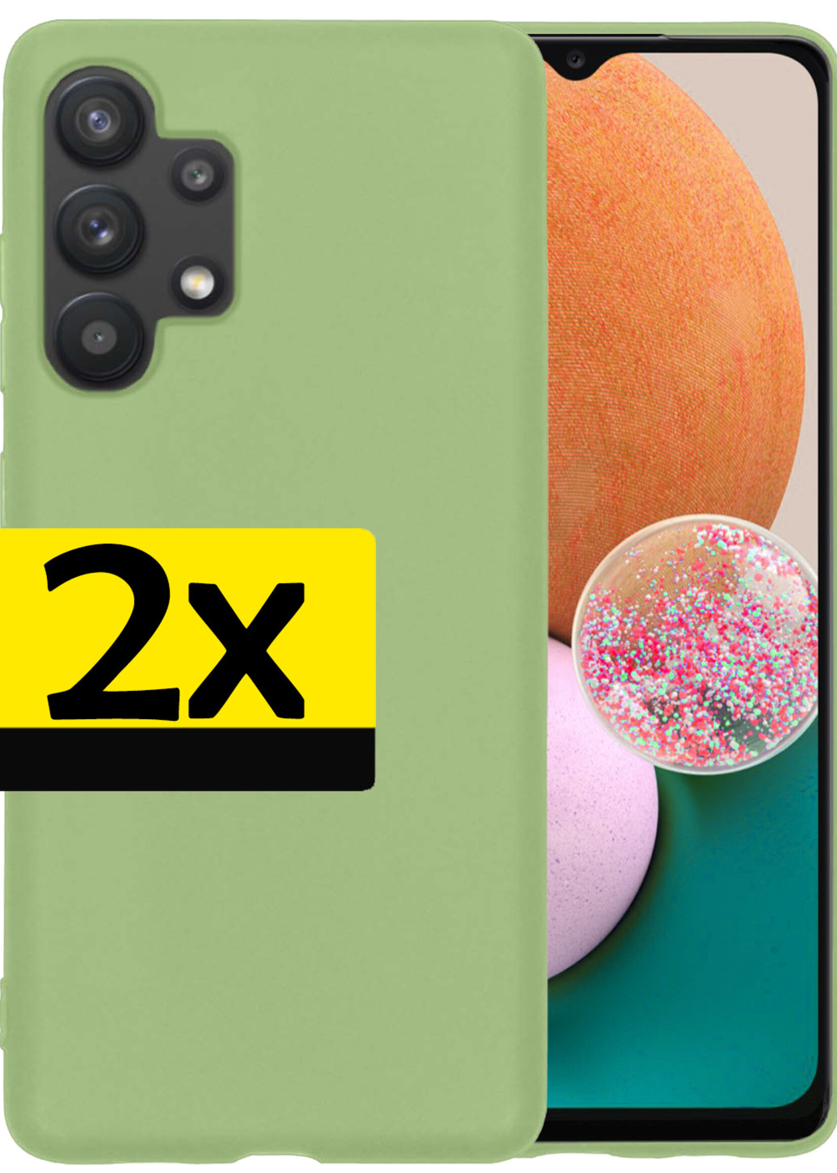 LUQ Hoesje Geschikt voor Samsung A13 4G Hoesje Siliconen Case - Hoes Geschikt voor Samsung Galaxy A13 4G Hoes Siliconen - Groen - 2 Stuks