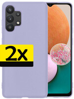 LUQ LUQ Samsung Galaxy A13 4G Hoesje Siliconen - Lila - 2 PACK