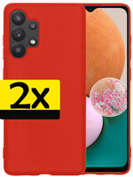 LUQ LUQ Samsung Galaxy A13 4G Hoesje Siliconen - Rood - 2 PACK