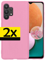 LUQ LUQ Samsung Galaxy A13 4G Hoesje Siliconen - Lichtroze - 2 PACK