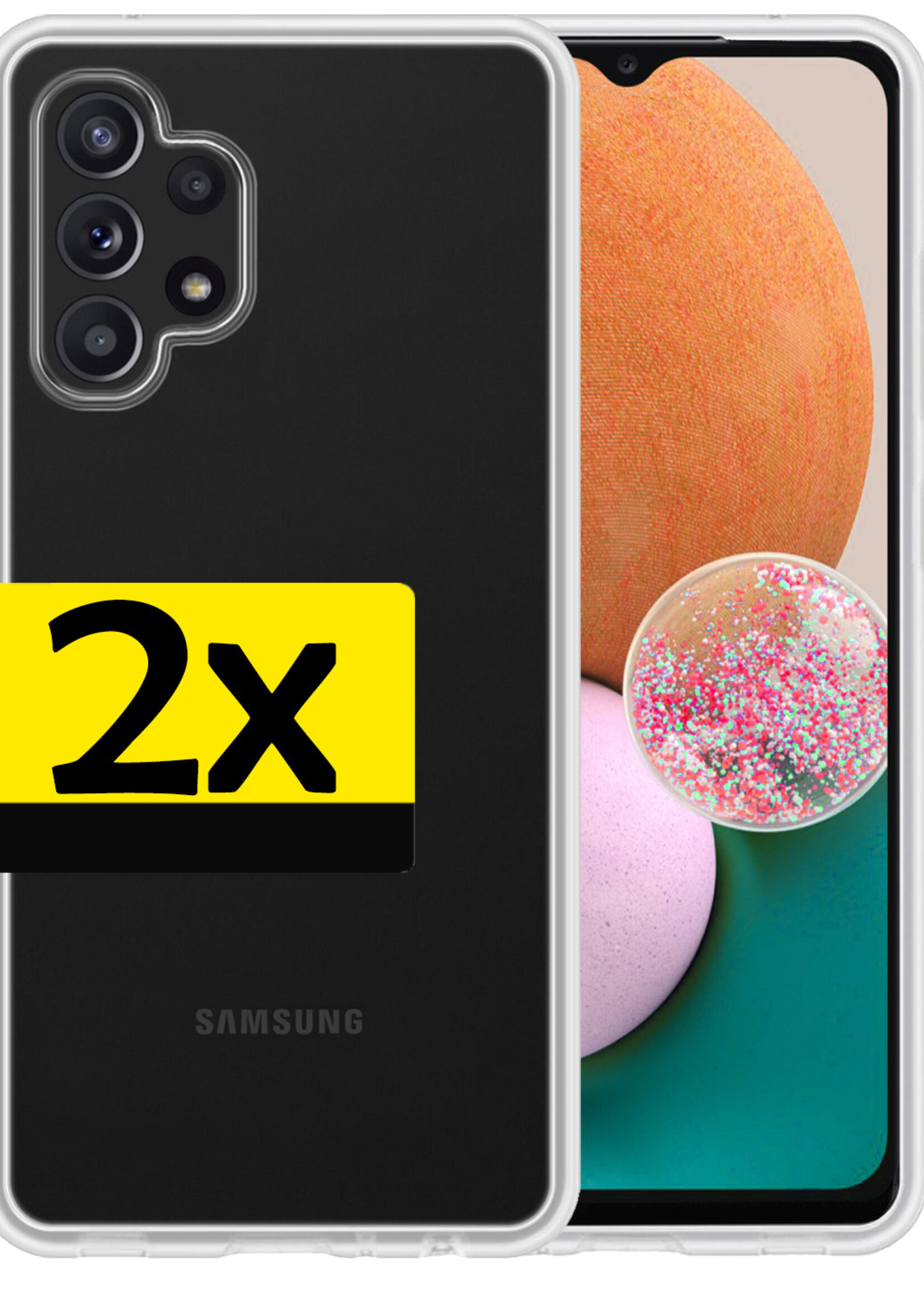 LUQ Hoesje Geschikt voor Samsung A13 4G Hoesje Siliconen Case - Hoes Geschikt voor Samsung Galaxy A13 4G Hoes Siliconen - Transparant - 2 Stuks