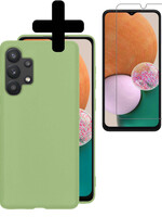 LUQ LUQ Samsung Galaxy A13 4G Hoesje Siliconen Met Screenprotector - Groen
