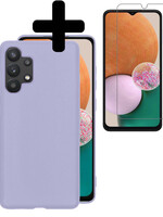 LUQ LUQ Samsung Galaxy A13 4G Hoesje Siliconen Met Screenprotector - Lila