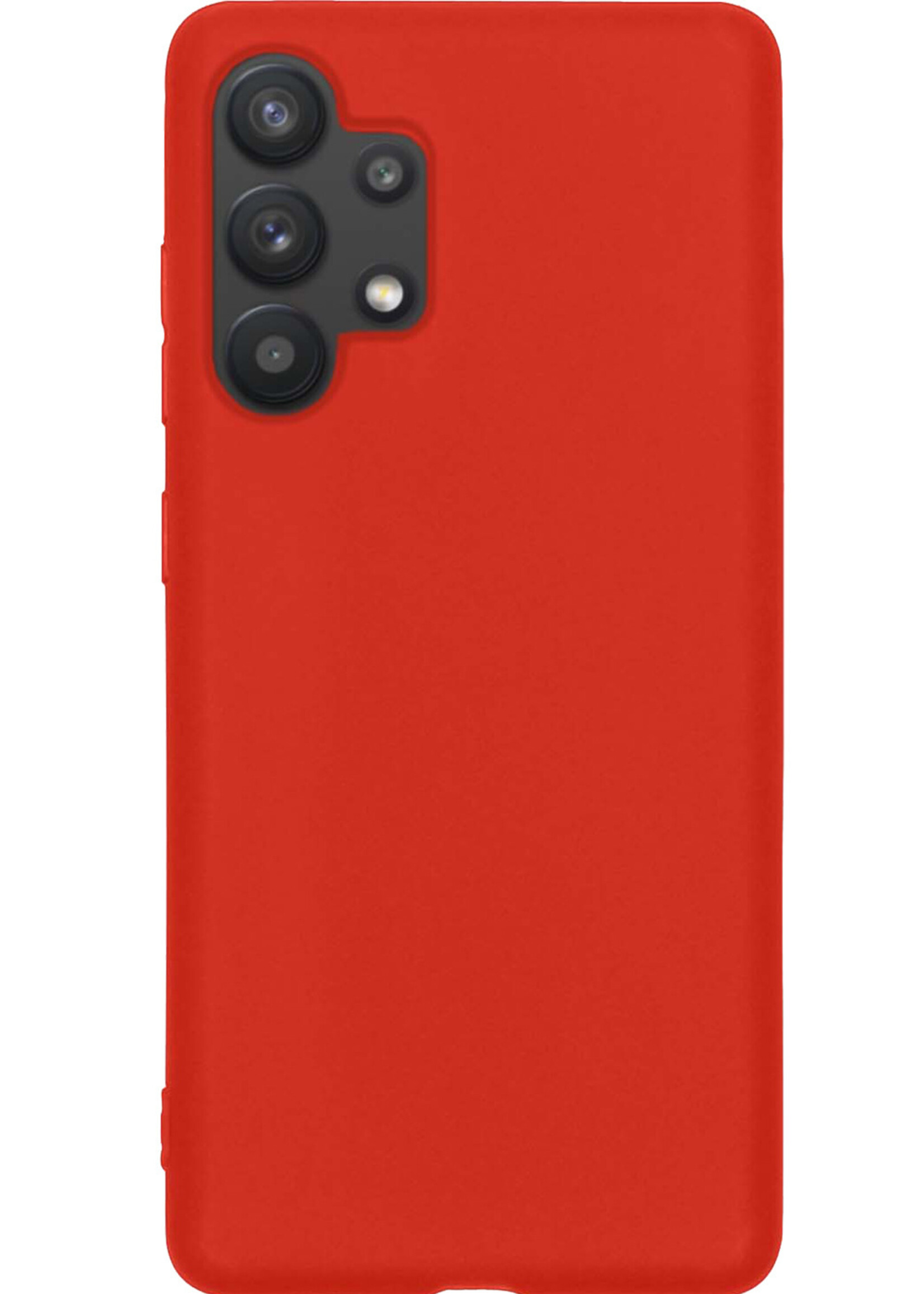 LUQ Hoesje Geschikt voor Samsung A13 4G Hoesje Siliconen Case Met Screenprotector - Hoes Geschikt voor Samsung Galaxy A13 4G Hoes Siliconen - Rood