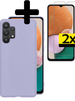 LUQ LUQ Samsung Galaxy A13 4G Hoesje Siliconen Met 2x Screenprotector - Lila
