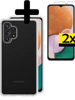 LUQ LUQ Samsung Galaxy A13 4G Hoesje Siliconen Met 2x Screenprotector - Transparant