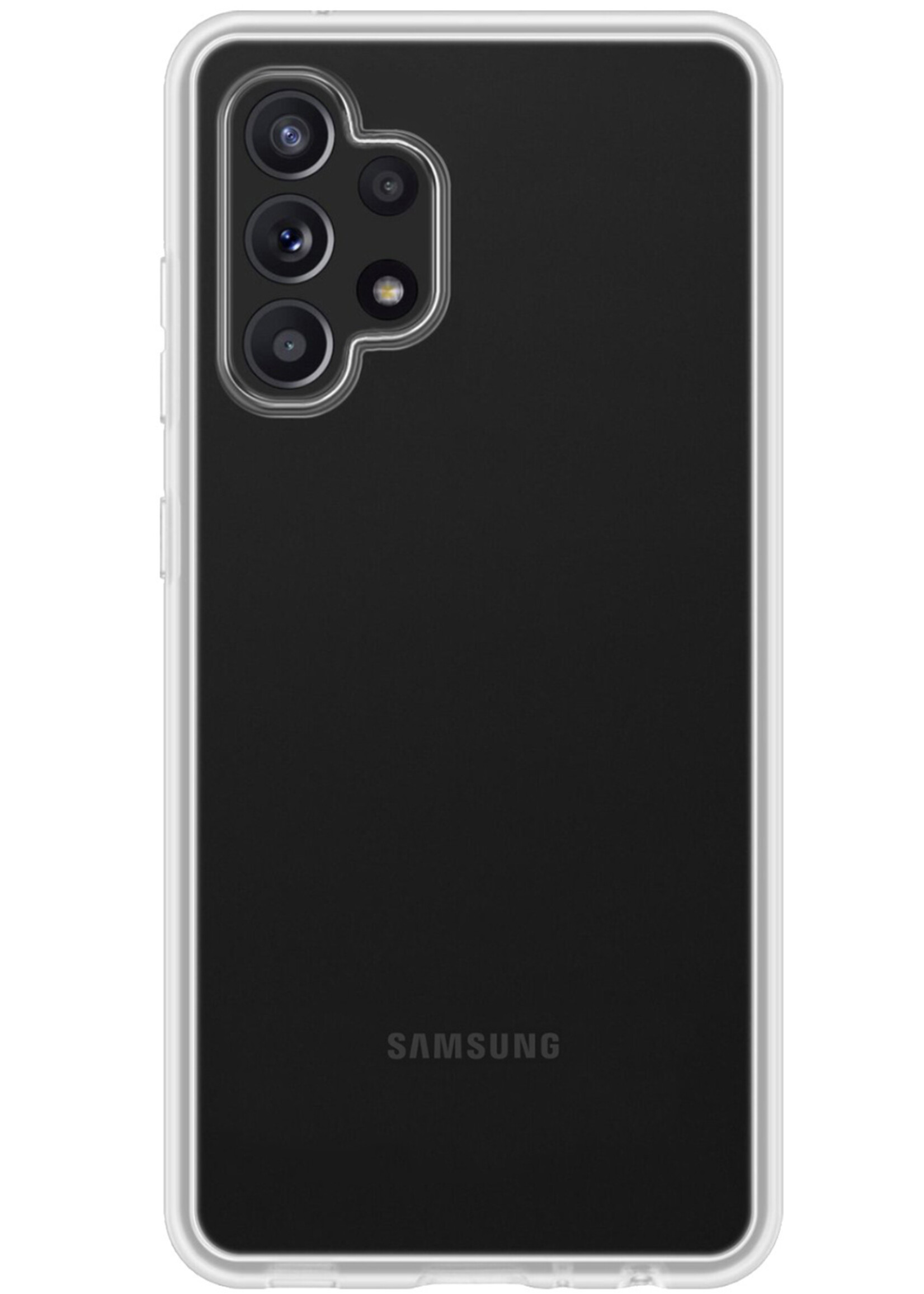 LUQ Hoesje Geschikt voor Samsung A13 4G Hoesje Siliconen Case Met 2x Screenprotector - Hoes Geschikt voor Samsung Galaxy A13 4G Hoes Siliconen - Transparant