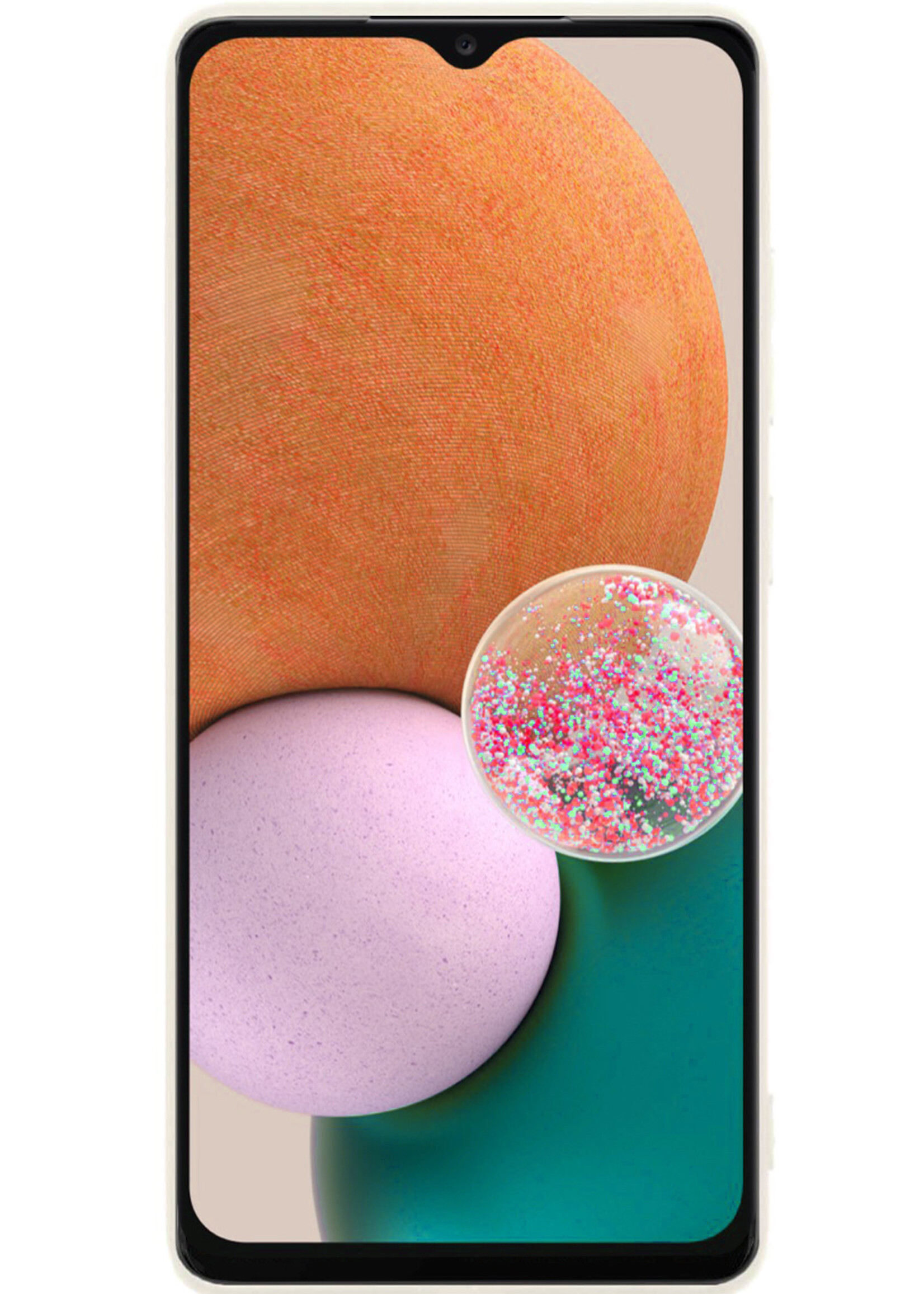 LUQ Hoesje Geschikt voor Samsung A13 4G Hoesje Siliconen Case Met 2x Screenprotector - Hoes Geschikt voor Samsung Galaxy A13 4G Hoes Siliconen - Wit
