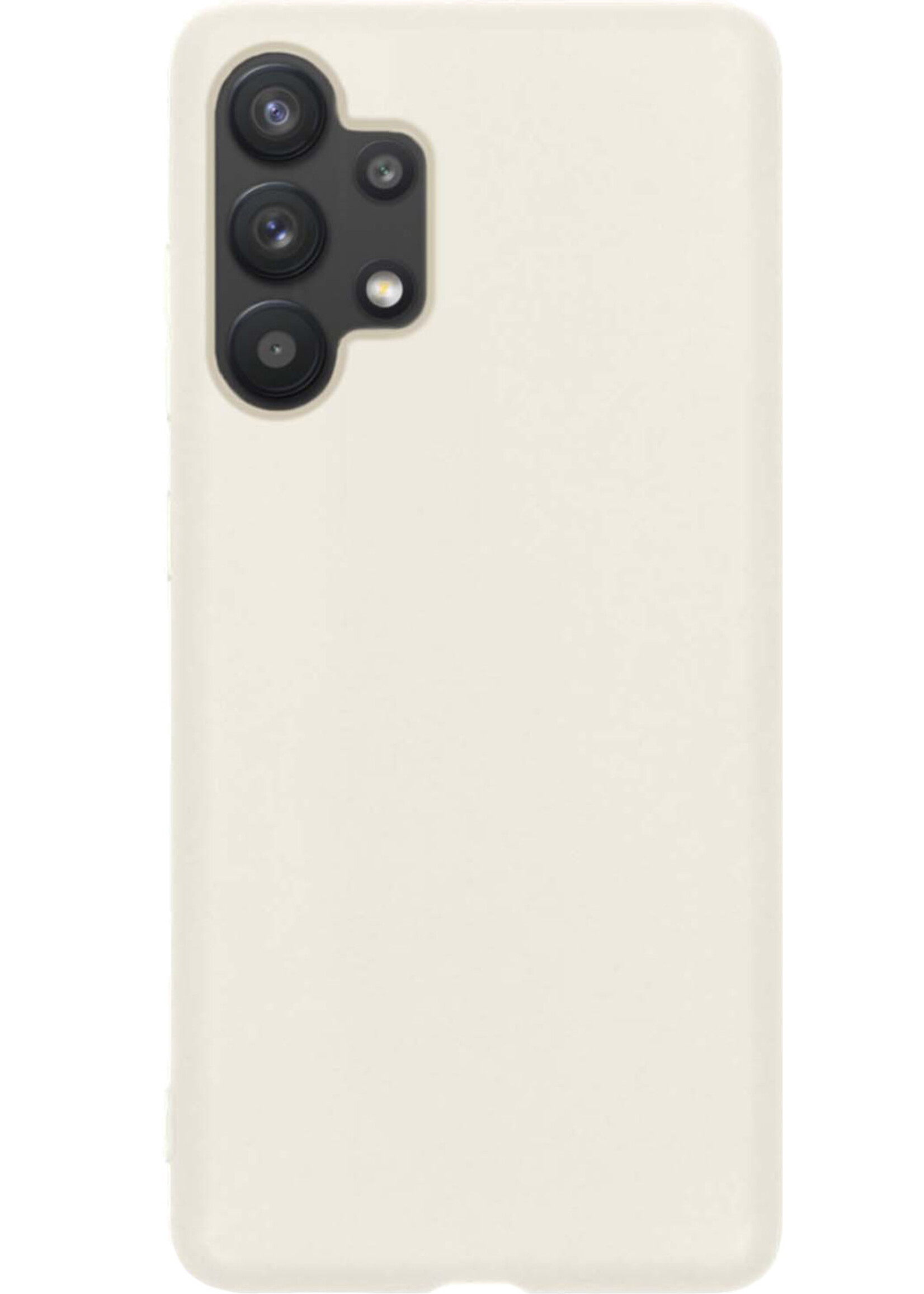 LUQ Hoesje Geschikt voor Samsung A13 4G Hoesje Siliconen Case Met 2x Screenprotector - Hoes Geschikt voor Samsung Galaxy A13 4G Hoes Siliconen - Wit