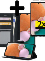 LUQ LUQ Samsung Galaxy A13 4G Hoesje Bookcase Zwart Met 2x Screenprotector