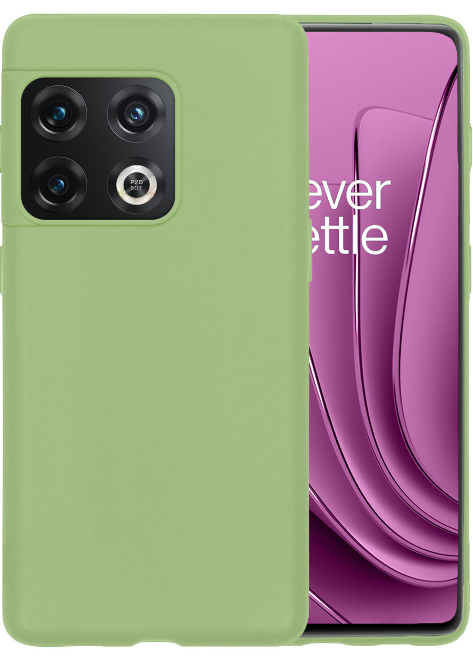 LUQ Hoesje Geschikt voor OnePlus 10 Pro Hoesje Siliconen Case - Hoes Geschikt voor OnePlus 10 Pro Hoes Siliconen - Groen