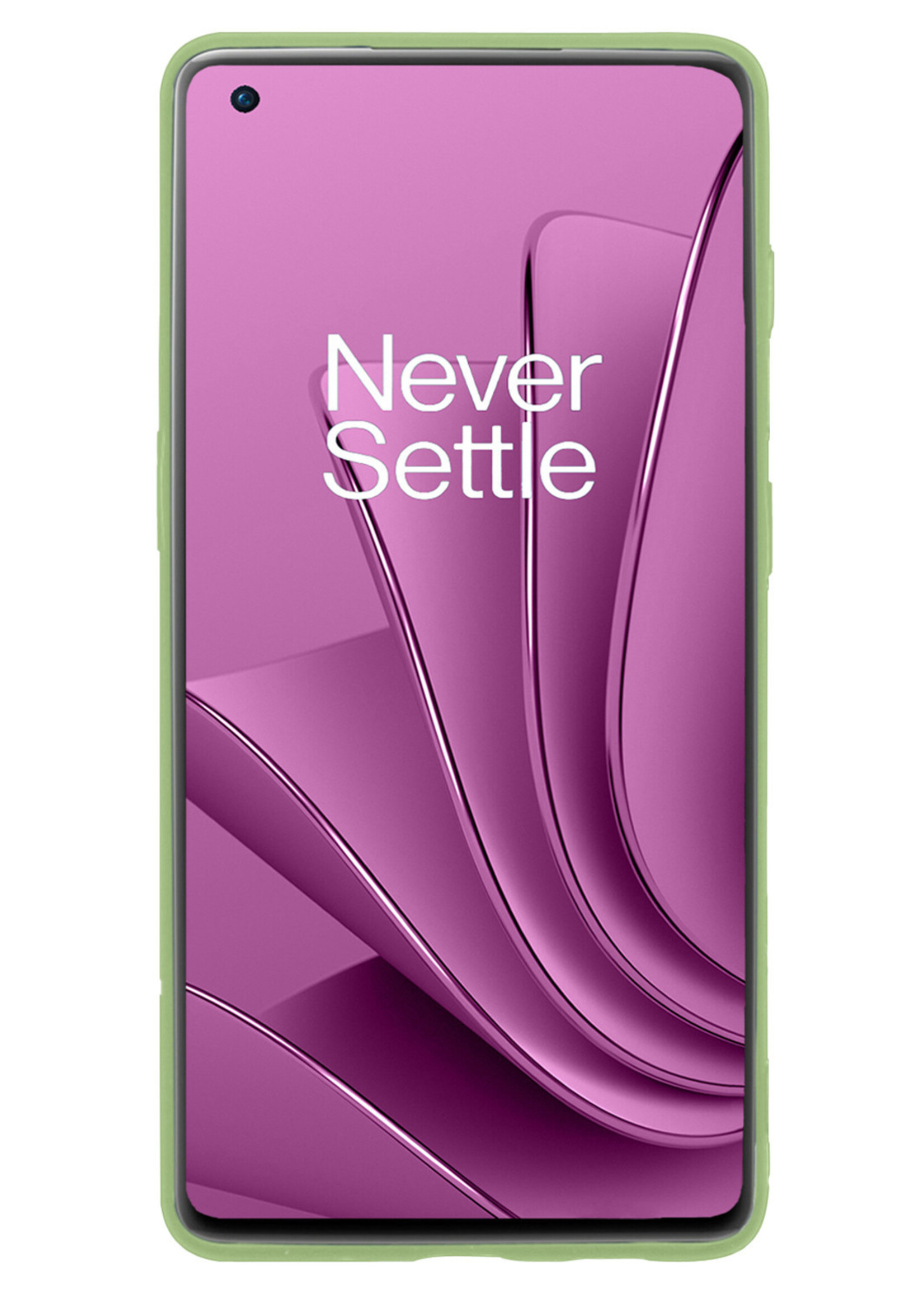 LUQ Hoesje Geschikt voor OnePlus 10 Pro Hoesje Siliconen Case - Hoes Geschikt voor OnePlus 10 Pro Hoes Siliconen - Groen