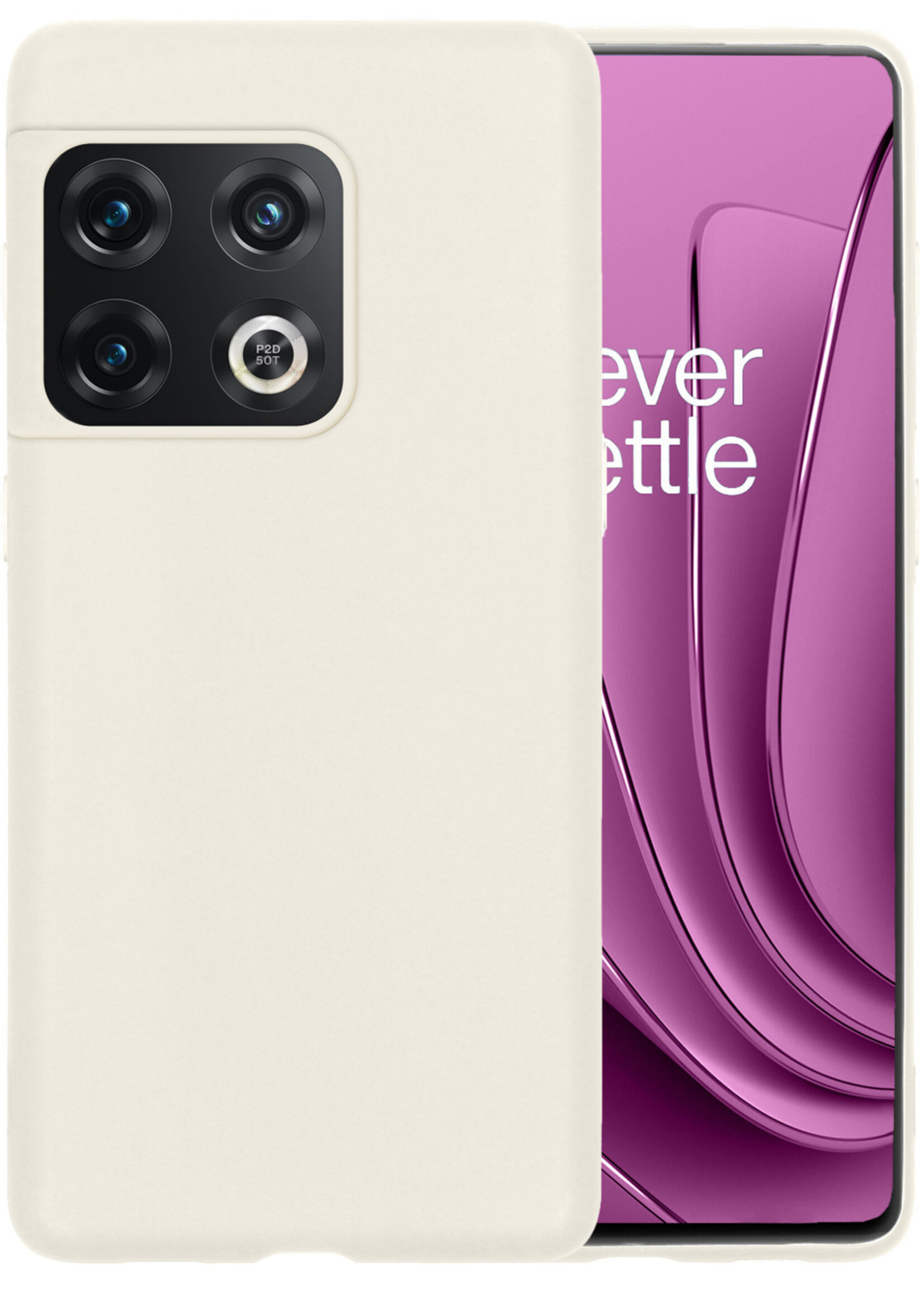 LUQ Hoesje Geschikt voor OnePlus 10 Pro Hoesje Siliconen Case - Hoes Geschikt voor OnePlus 10 Pro Hoes Siliconen - Wit