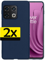 LUQ LUQ OnePlus 10 Pro Hoesje Siliconen - Donkerblauw - 2 PACK