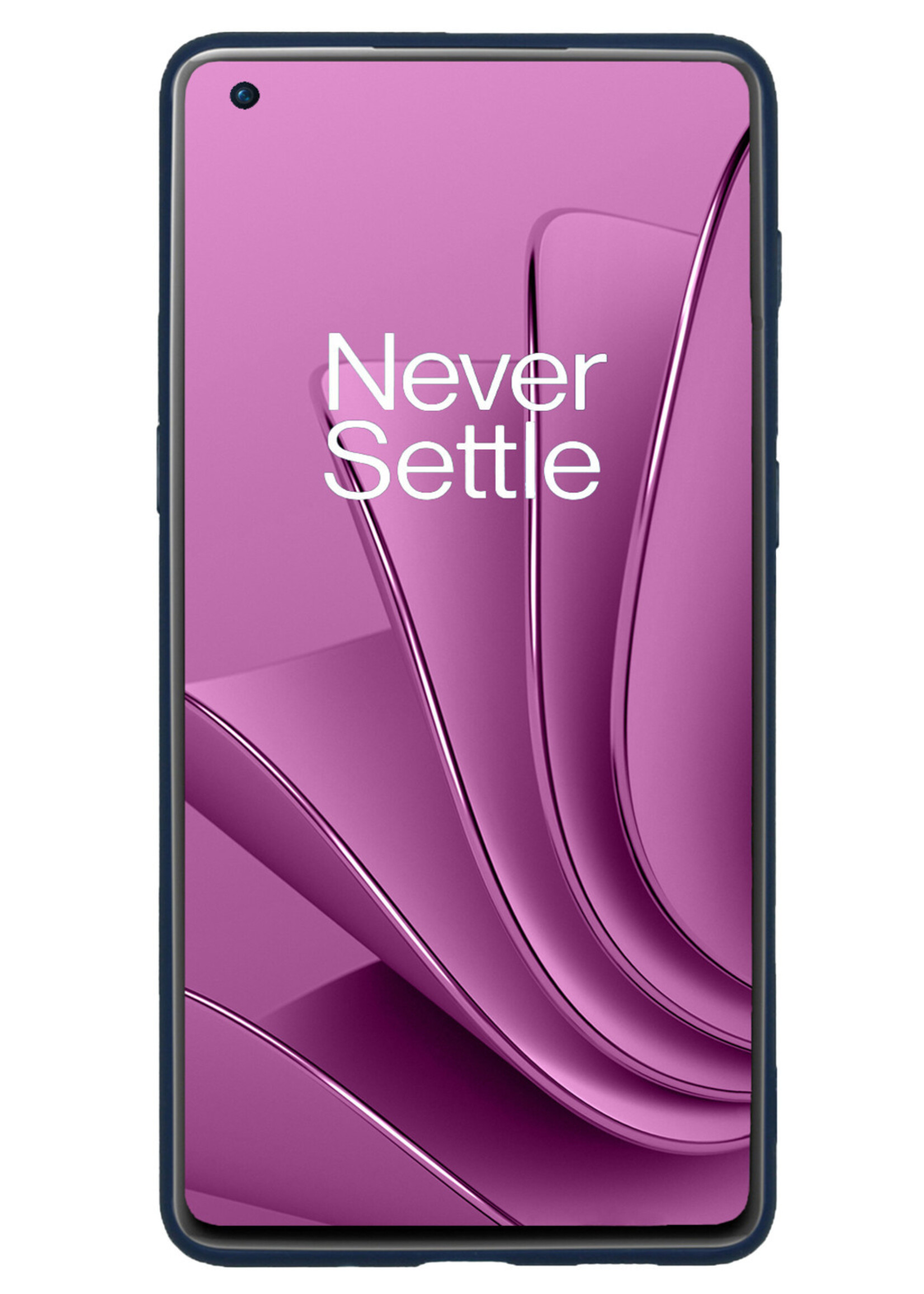 LUQ Hoesje Geschikt voor OnePlus 10 Pro Hoesje Siliconen Case - Hoes Geschikt voor OnePlus 10 Pro Hoes Siliconen - Donkerblauw - 2 Stuks