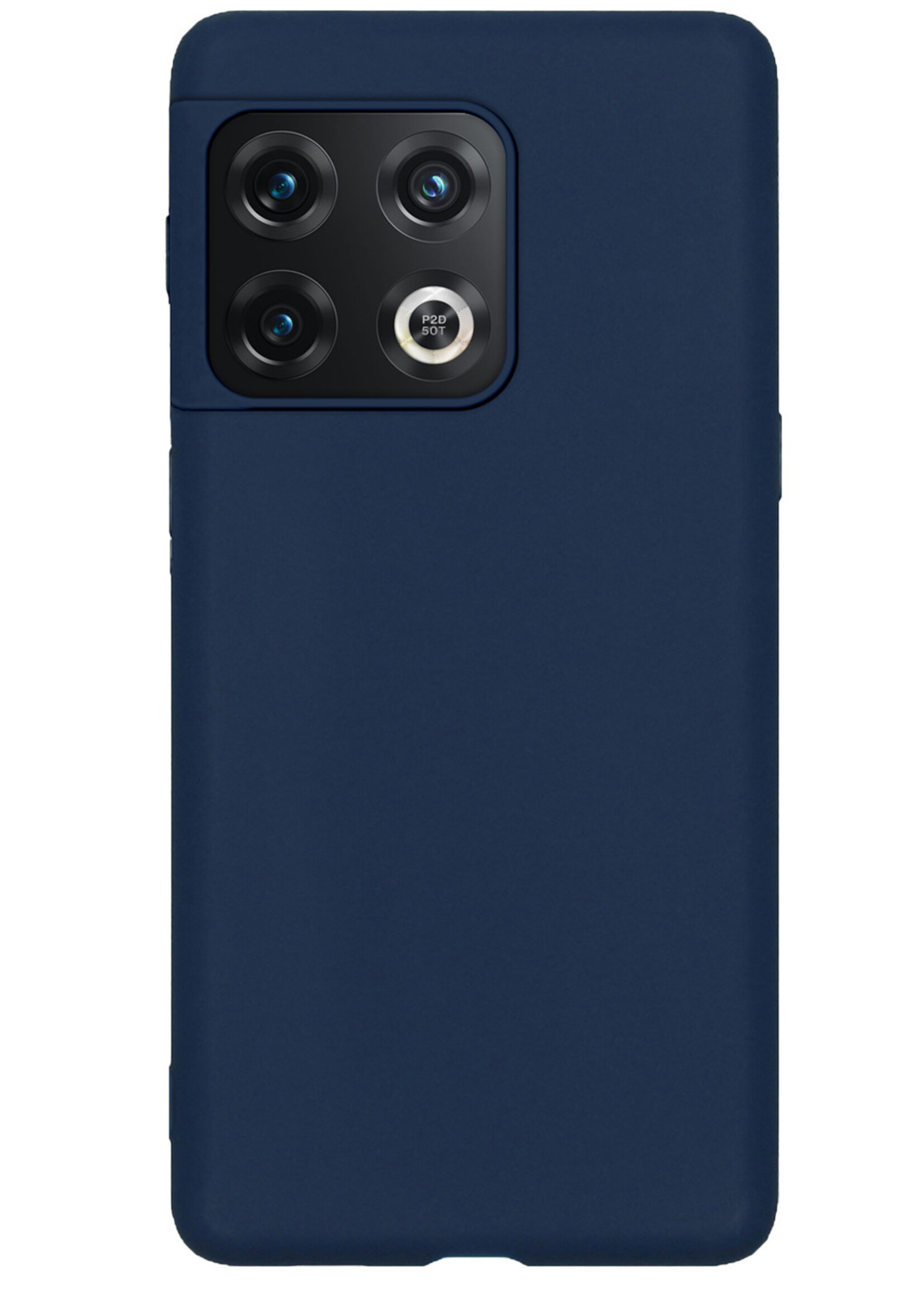 LUQ Hoesje Geschikt voor OnePlus 10 Pro Hoesje Siliconen Case - Hoes Geschikt voor OnePlus 10 Pro Hoes Siliconen - Donkerblauw - 2 Stuks