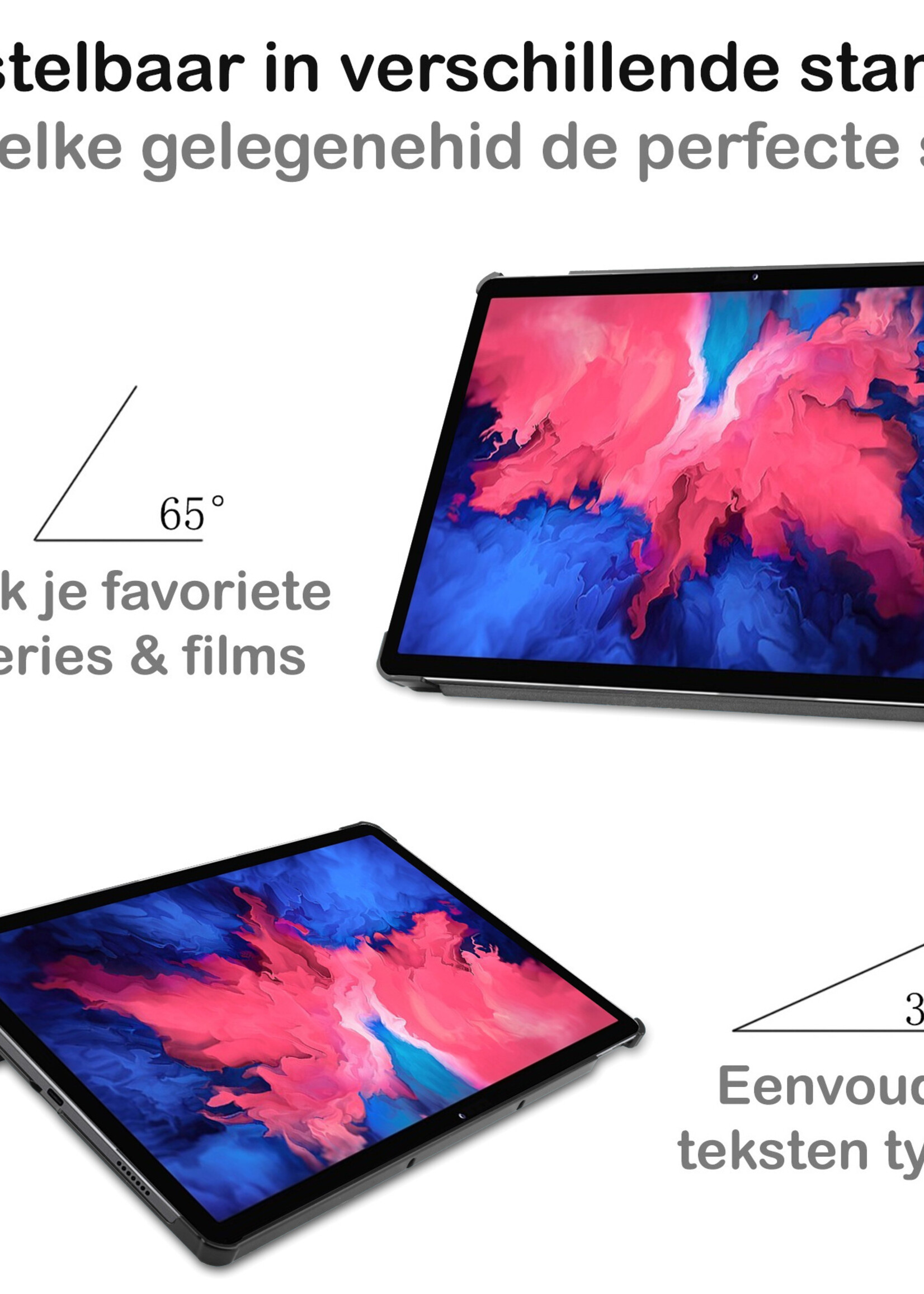 LUQ Hoes Geschikt voor Lenovo Tab P11 Plus Hoes Luxe Hoesje Book Case - Hoesje Geschikt voor Lenovo Tab P11 Plus Hoes Cover - Bloesem