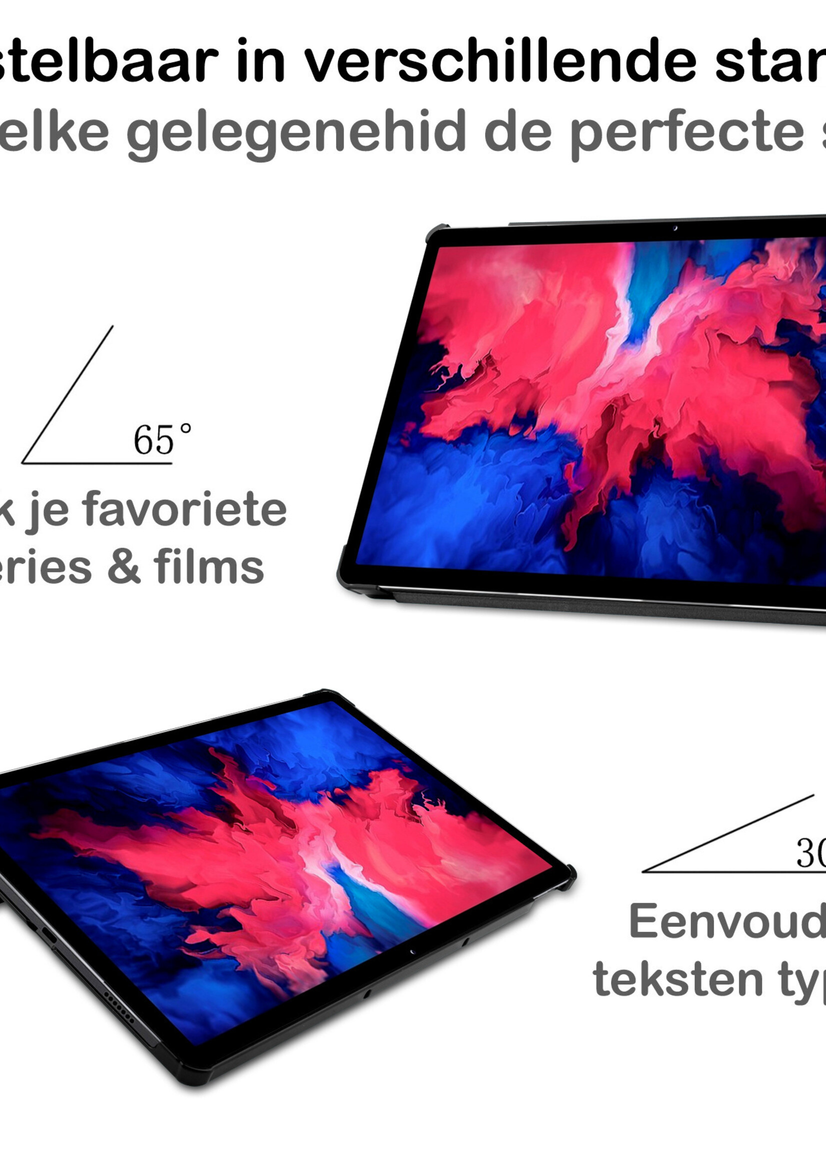 LUQ Hoes Geschikt voor Lenovo Tab P11 Plus Hoes Luxe Hoesje Book Case - Hoesje Geschikt voor Lenovo Tab P11 Plus Hoes Cover - Donkergroen