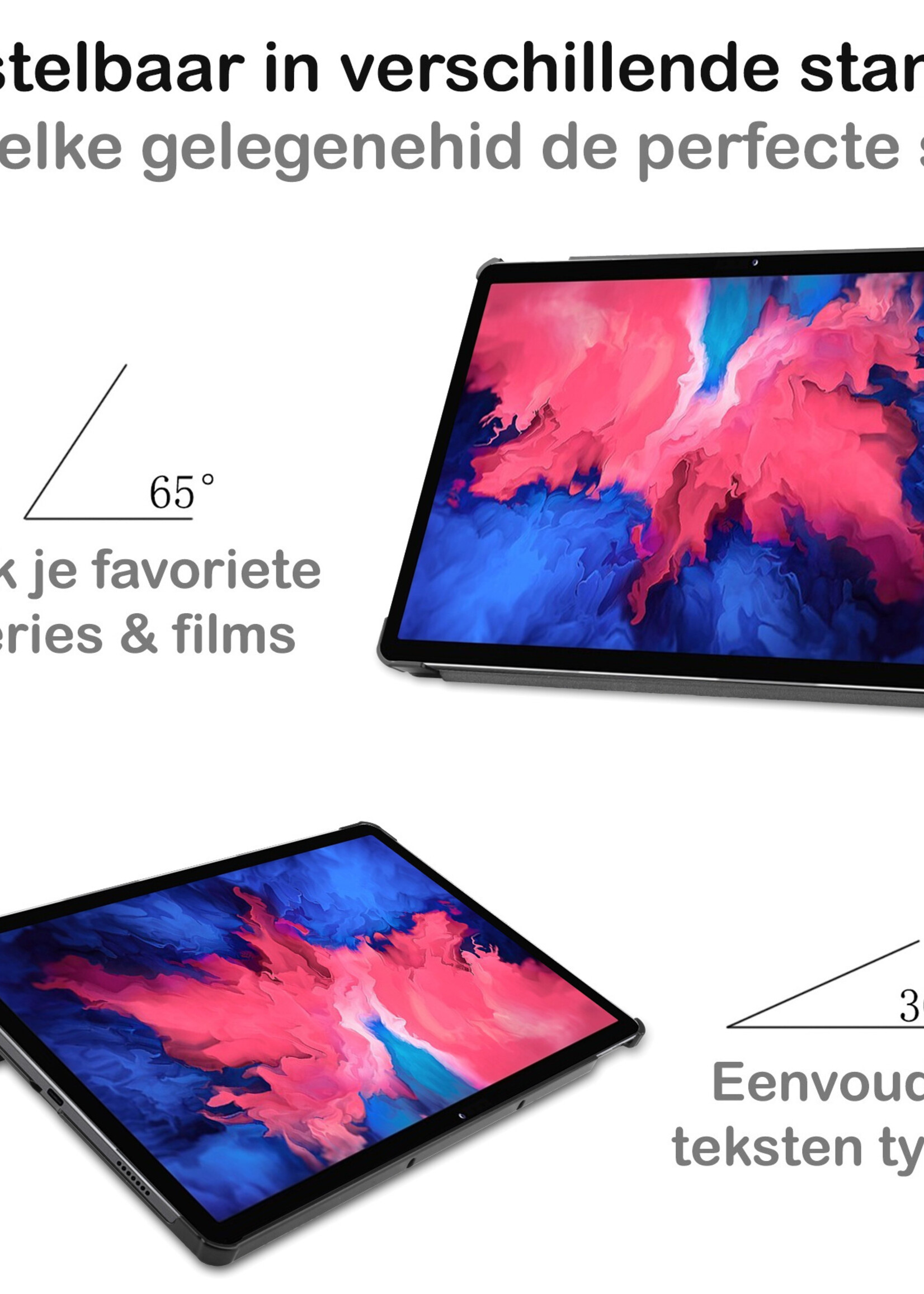 LUQ Hoes Geschikt voor Lenovo Tab P11 Plus Hoes Luxe Hoesje Book Case - Hoesje Geschikt voor Lenovo Tab P11 Plus Hoes Cover - Eiffeltoren