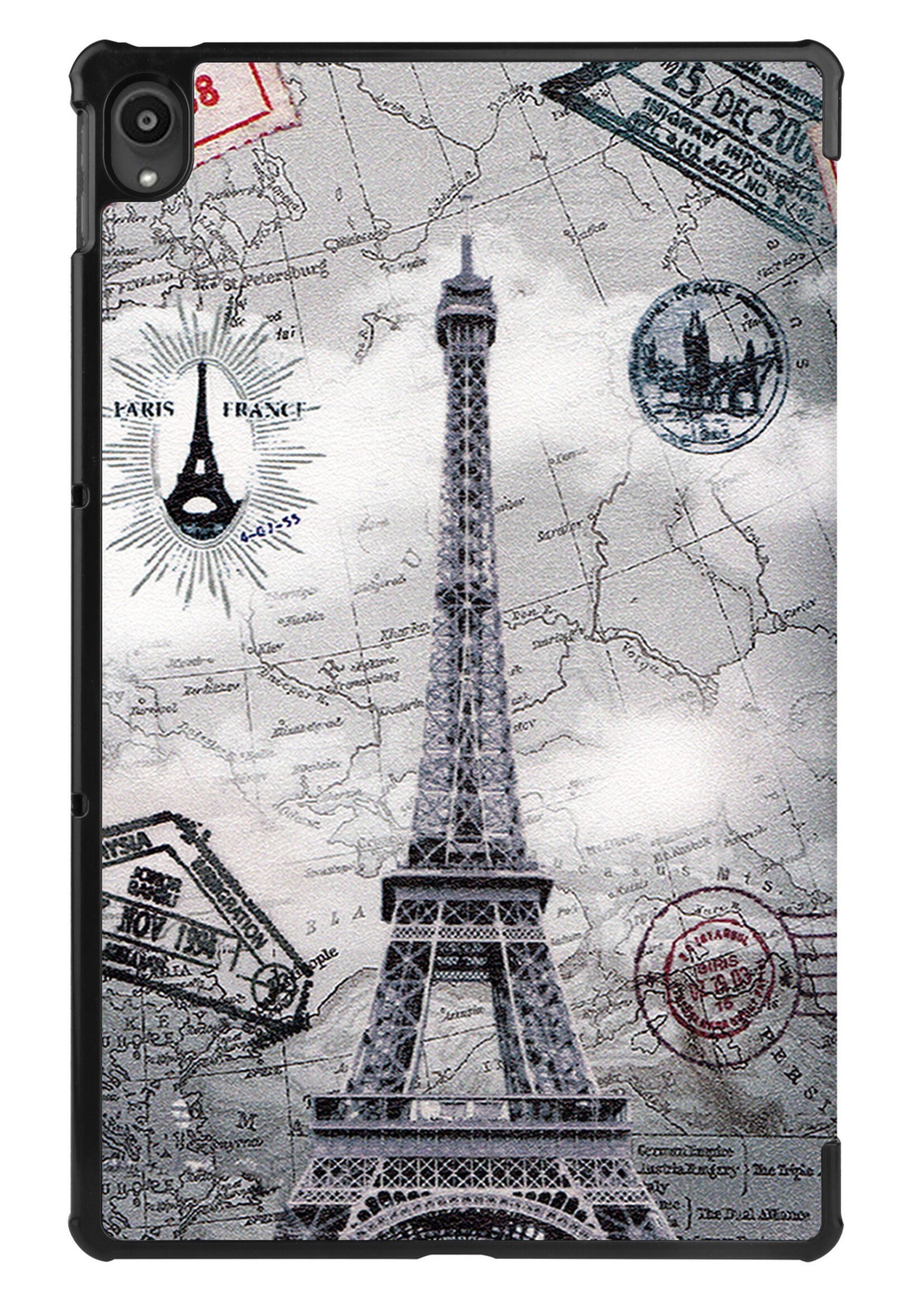 LUQ Hoes Geschikt voor Lenovo Tab P11 Plus Hoes Luxe Hoesje Book Case - Hoesje Geschikt voor Lenovo Tab P11 Plus Hoes Cover - Eiffeltoren