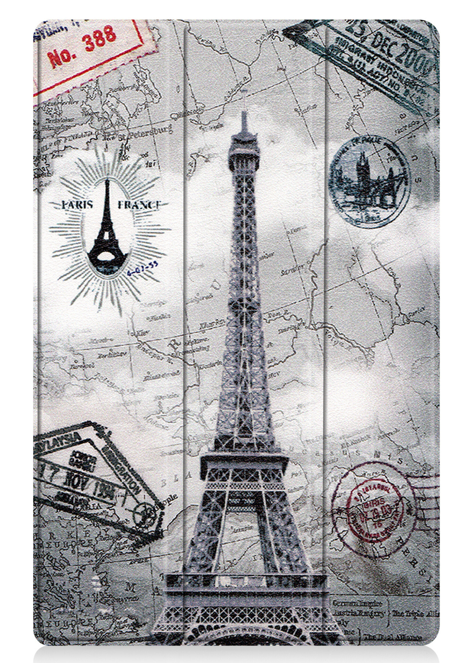 LUQ Hoes Geschikt voor Lenovo Tab P11 Plus Hoes Luxe Hoesje Book Case - Hoesje Geschikt voor Lenovo Tab P11 Plus Hoes Cover - Eiffeltoren