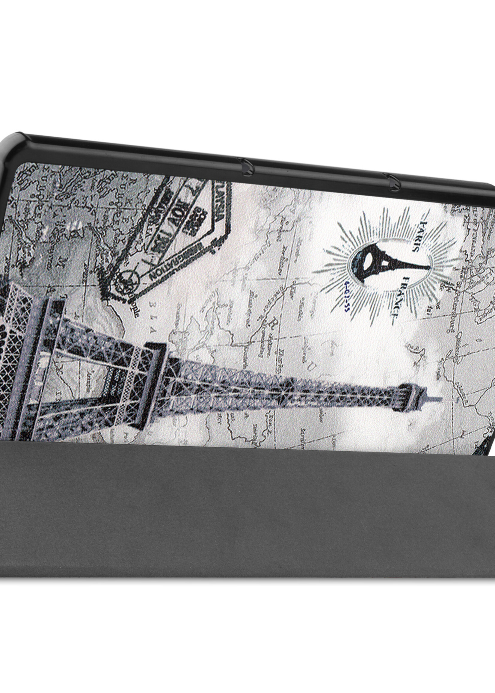 LUQ Hoes Geschikt voor Lenovo Tab P11 Plus Hoes Luxe Hoesje Book Case - Hoesje Geschikt voor Lenovo Tab P11 Plus Hoes Cover - Eiffeltoren