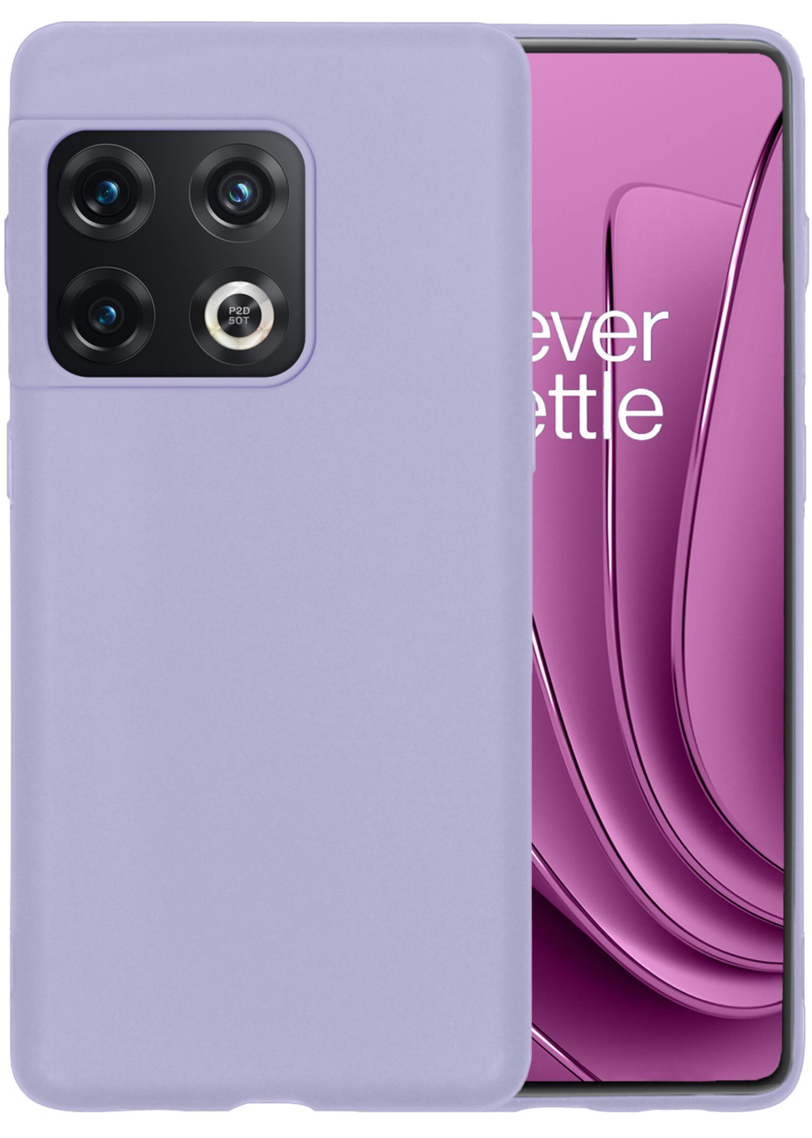 LUQ Hoesje Geschikt voor OnePlus 10 Pro Hoesje Siliconen Case - Hoes Geschikt voor OnePlus 10 Pro Hoes Siliconen - Lila