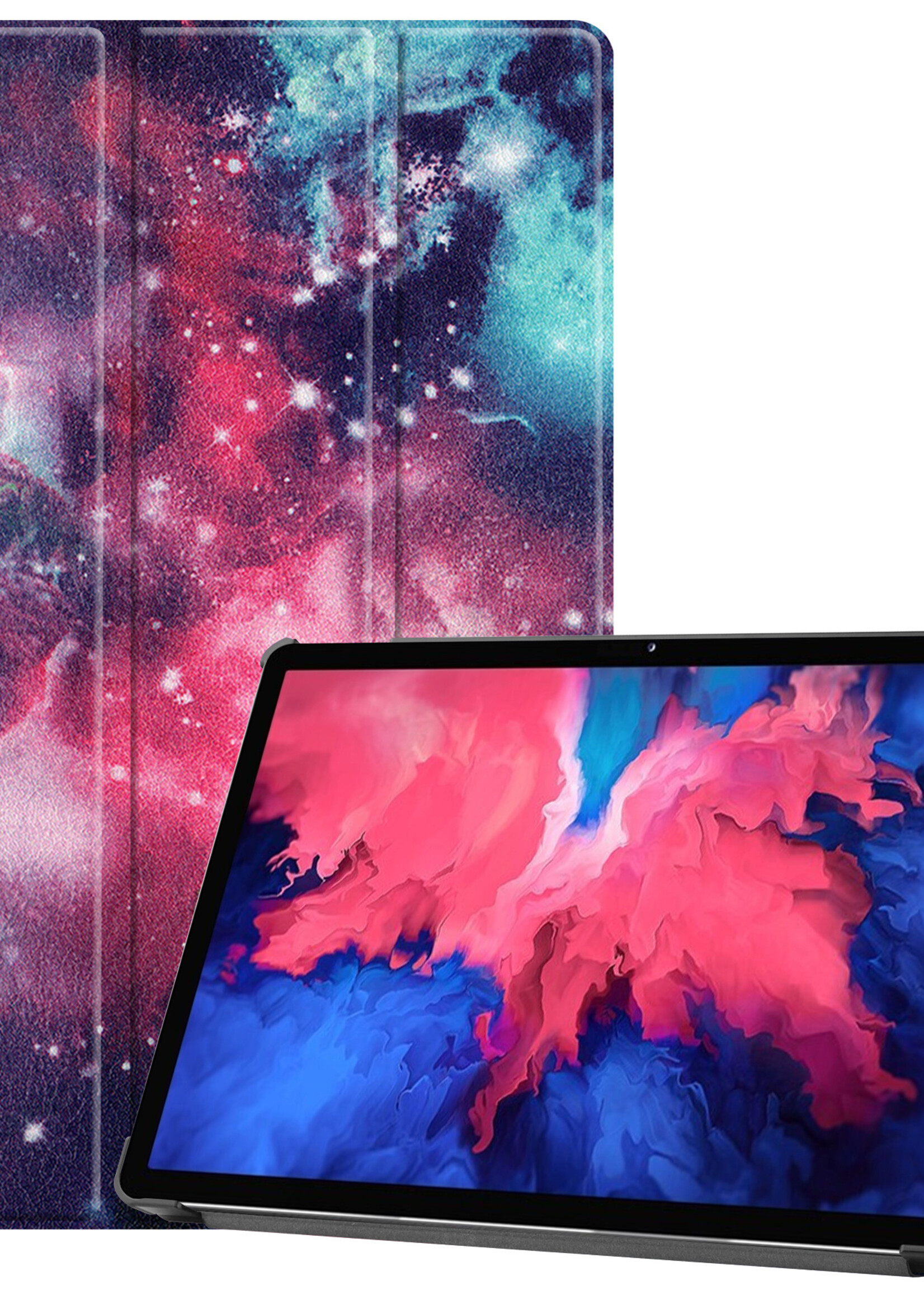 LUQ Hoes Geschikt voor Lenovo Tab P11 Plus Hoes Luxe Hoesje Book Case - Hoesje Geschikt voor Lenovo Tab P11 Plus Hoes Cover - Galaxy