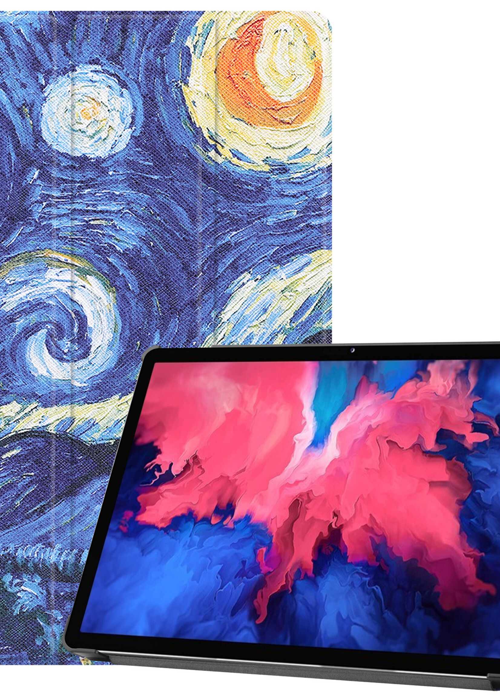 LUQ Hoes Geschikt voor Lenovo Tab P11 Plus Hoes Luxe Hoesje Book Case - Hoesje Geschikt voor Lenovo Tab P11 Plus Hoes Cover - Sterrenhemel