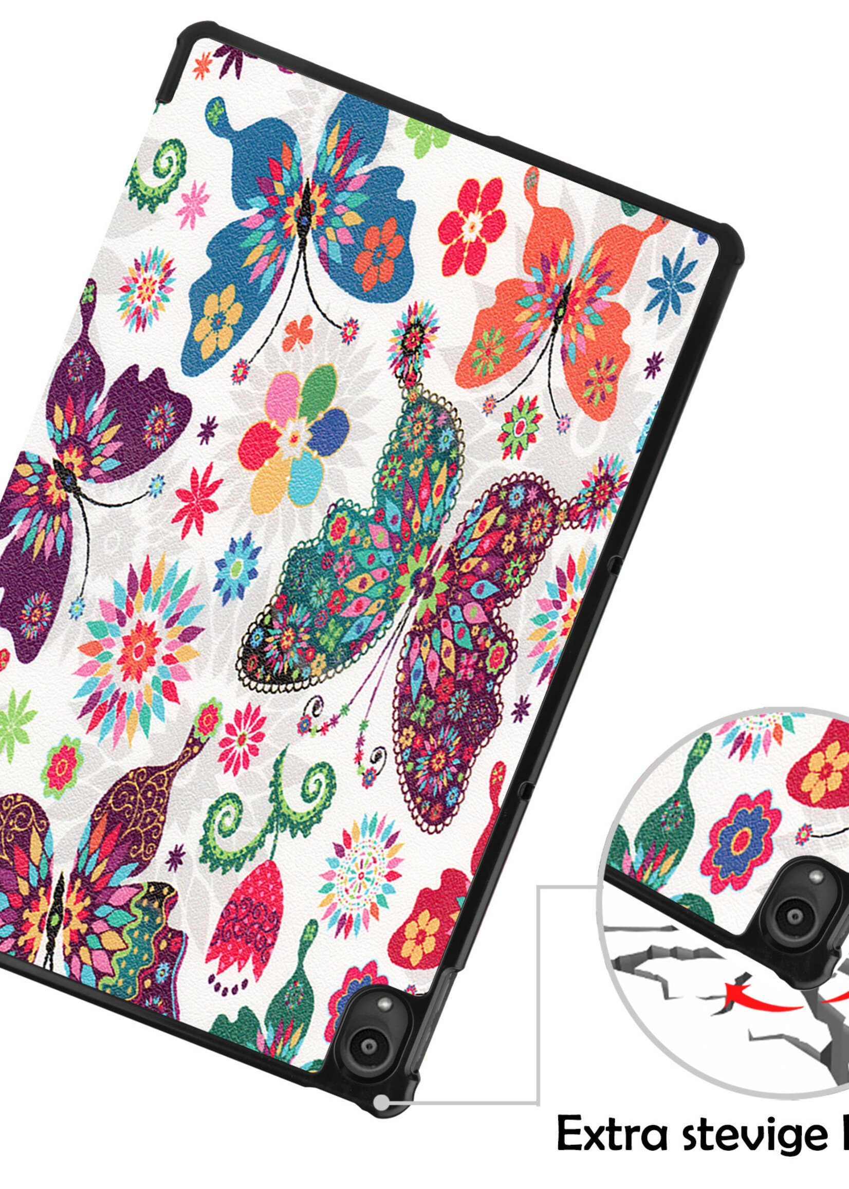 LUQ Hoes Geschikt voor Lenovo Tab P11 Plus Hoes Luxe Hoesje Book Case - Hoesje Geschikt voor Lenovo Tab P11 Plus Hoes Cover - Vlinders