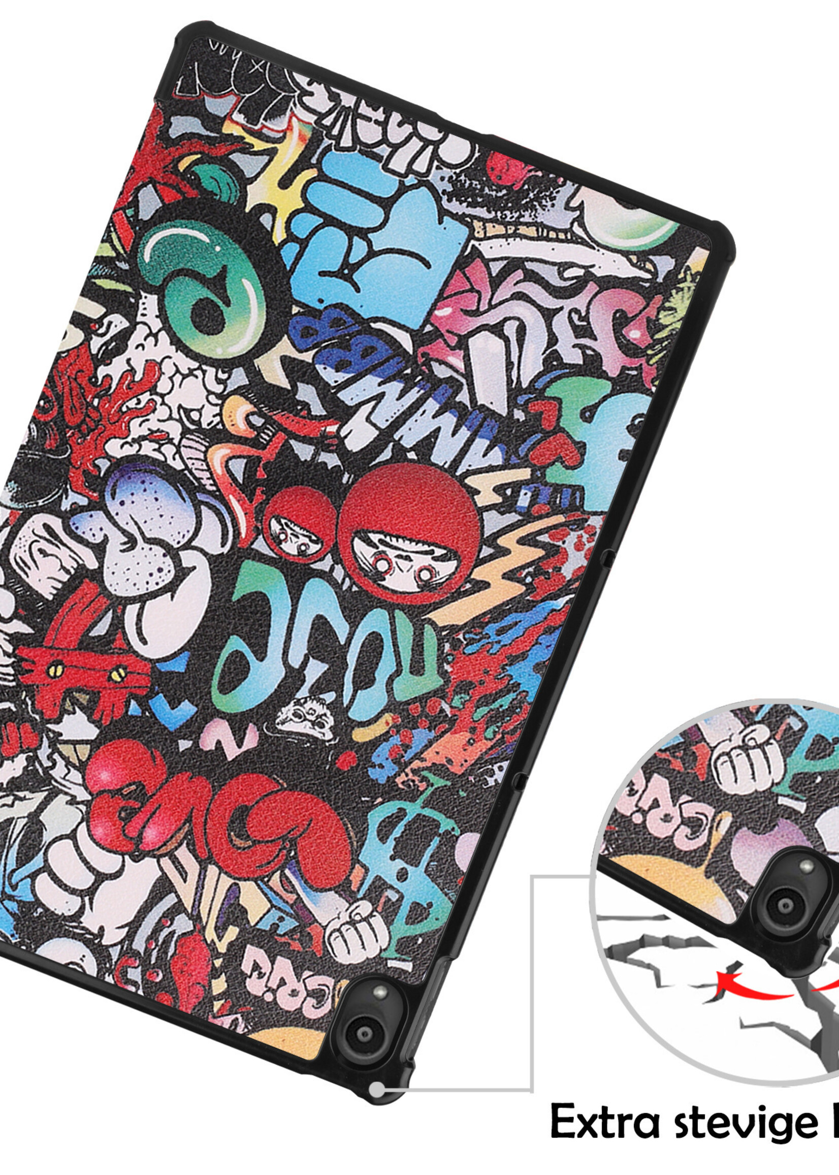 LUQ Hoes Geschikt voor Lenovo Tab P11 Plus Hoes Luxe Hoesje Book Case Met Screenprotector - Hoesje Geschikt voor Lenovo Tab P11 Plus Hoes Cover - Graffity
