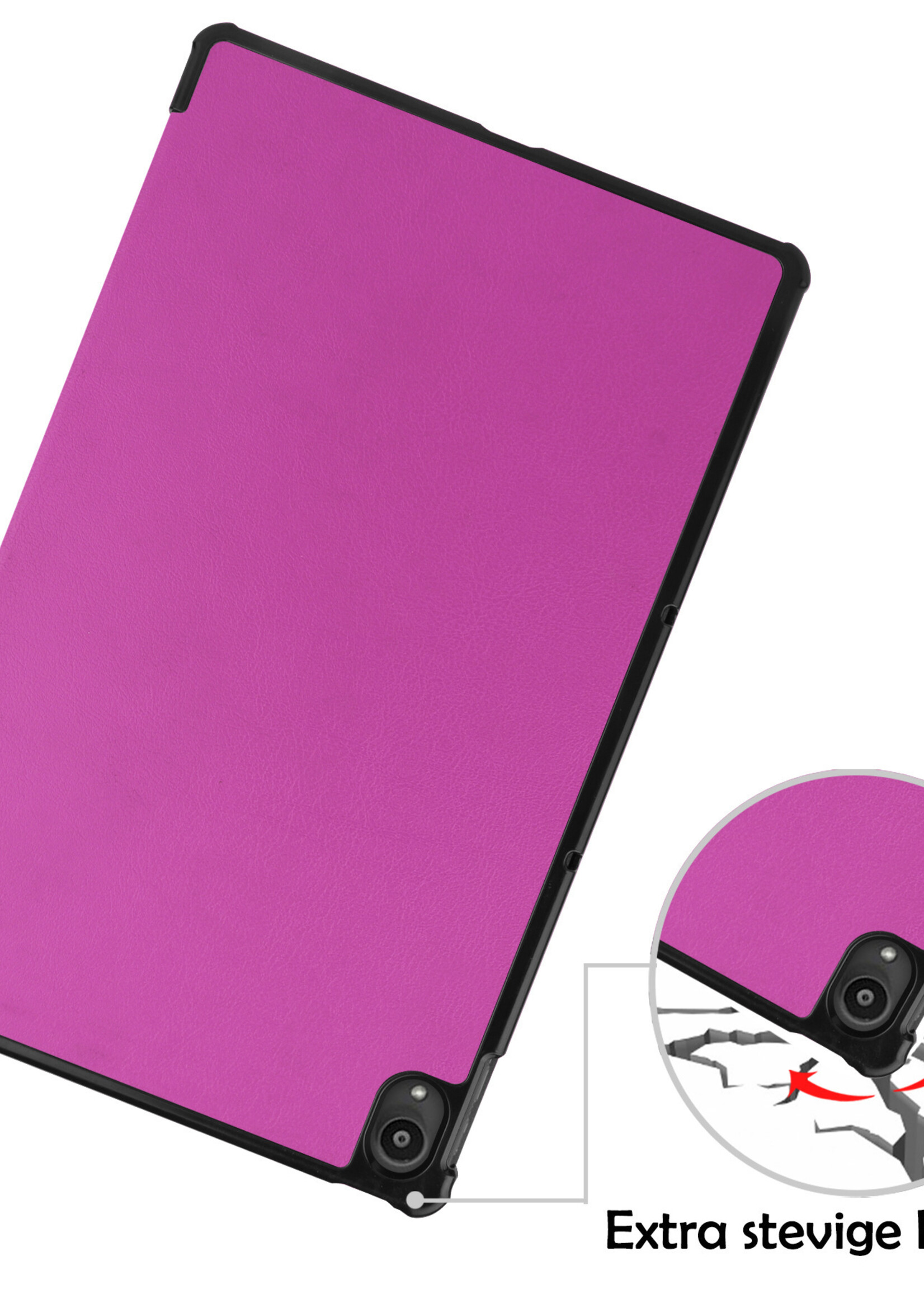 LUQ Hoes Geschikt voor Lenovo Tab P11 Plus Hoes Luxe Hoesje Book Case Met Screenprotector - Hoesje Geschikt voor Lenovo Tab P11 Plus Hoes Cover - Paars