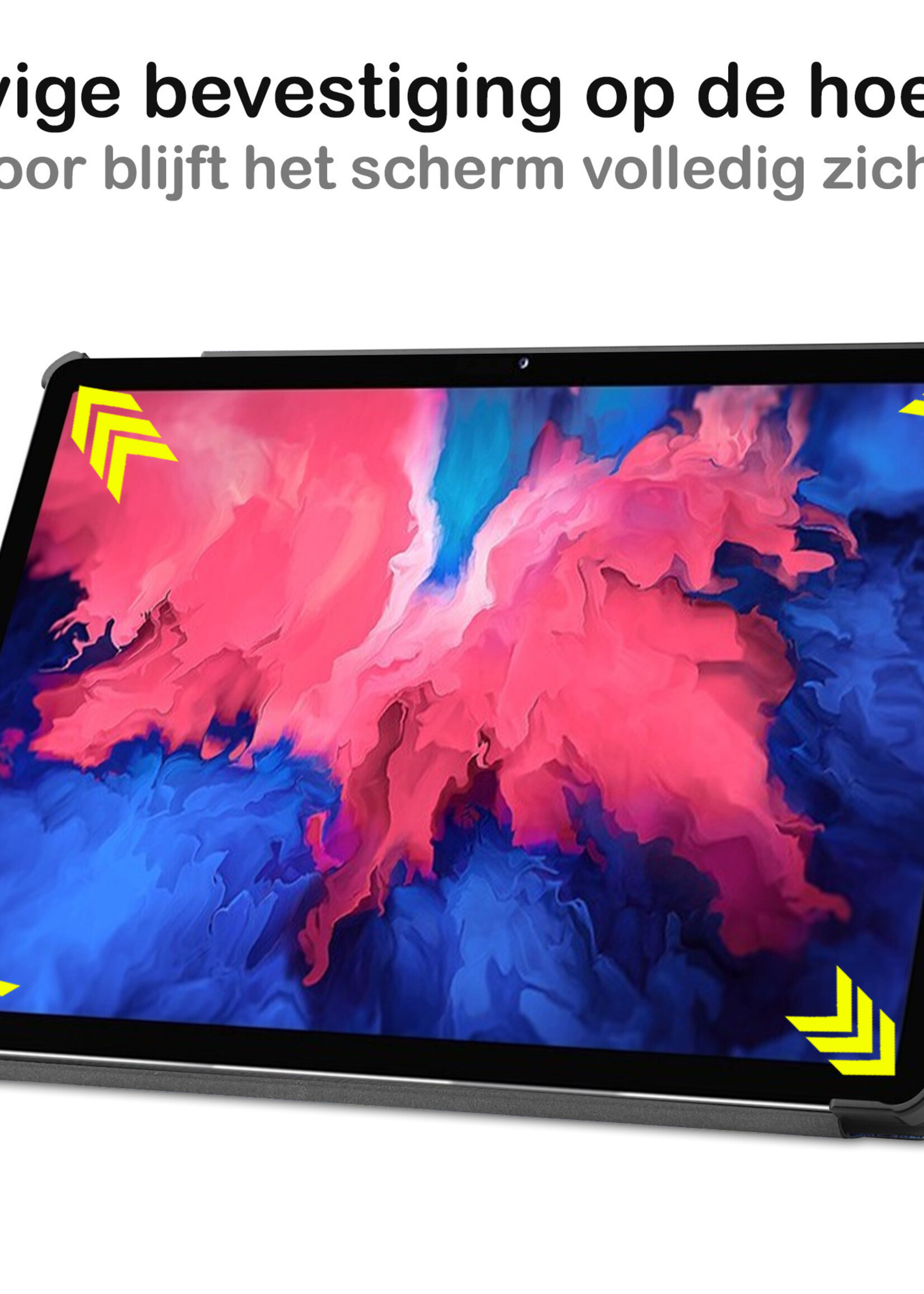 LUQ Hoes Geschikt voor Lenovo Tab P11 Plus Hoes Luxe Hoesje Book Case Met Screenprotector - Hoesje Geschikt voor Lenovo Tab P11 Plus Hoes Cover - Sterrenhemel