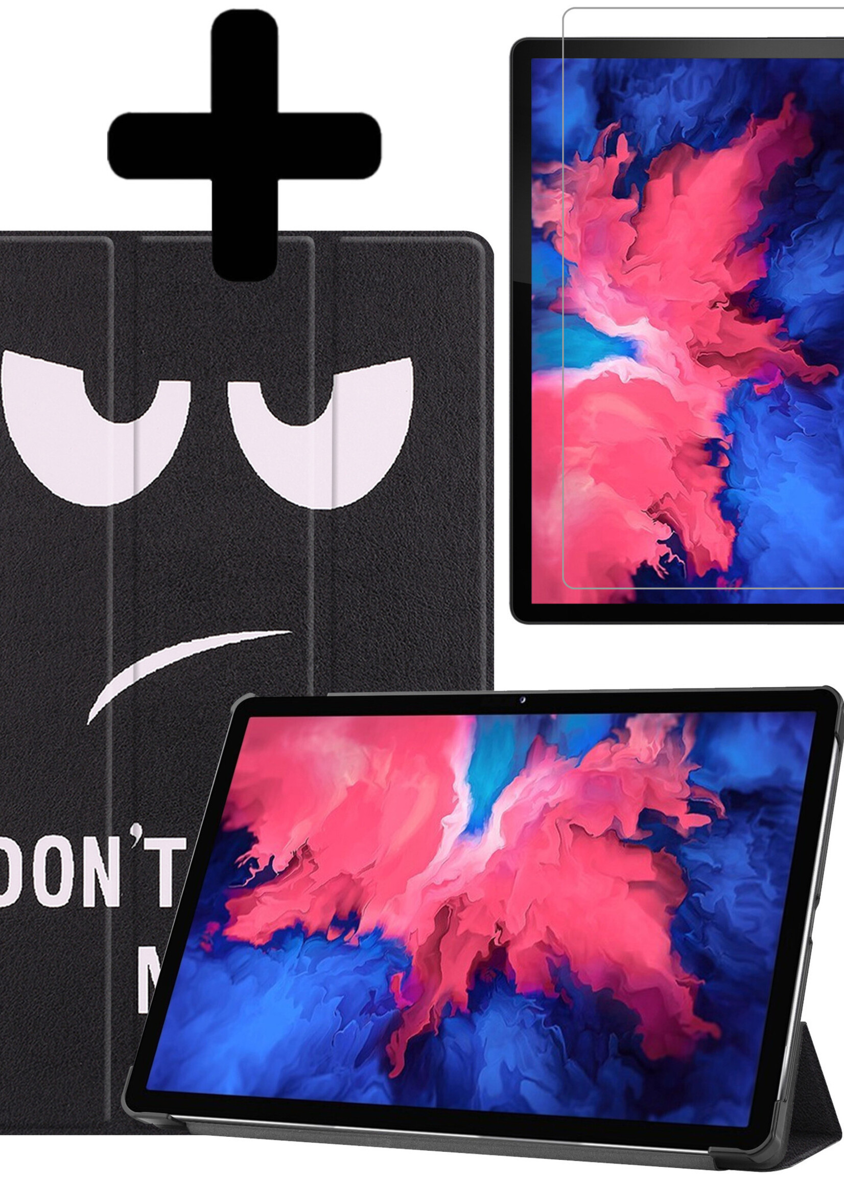 LUQ Hoes Geschikt voor Lenovo Tab P11 Plus Hoes Luxe Hoesje Book Case Met Screenprotector - Hoesje Geschikt voor Lenovo Tab P11 Plus Hoes Cover - Don't Touch Me