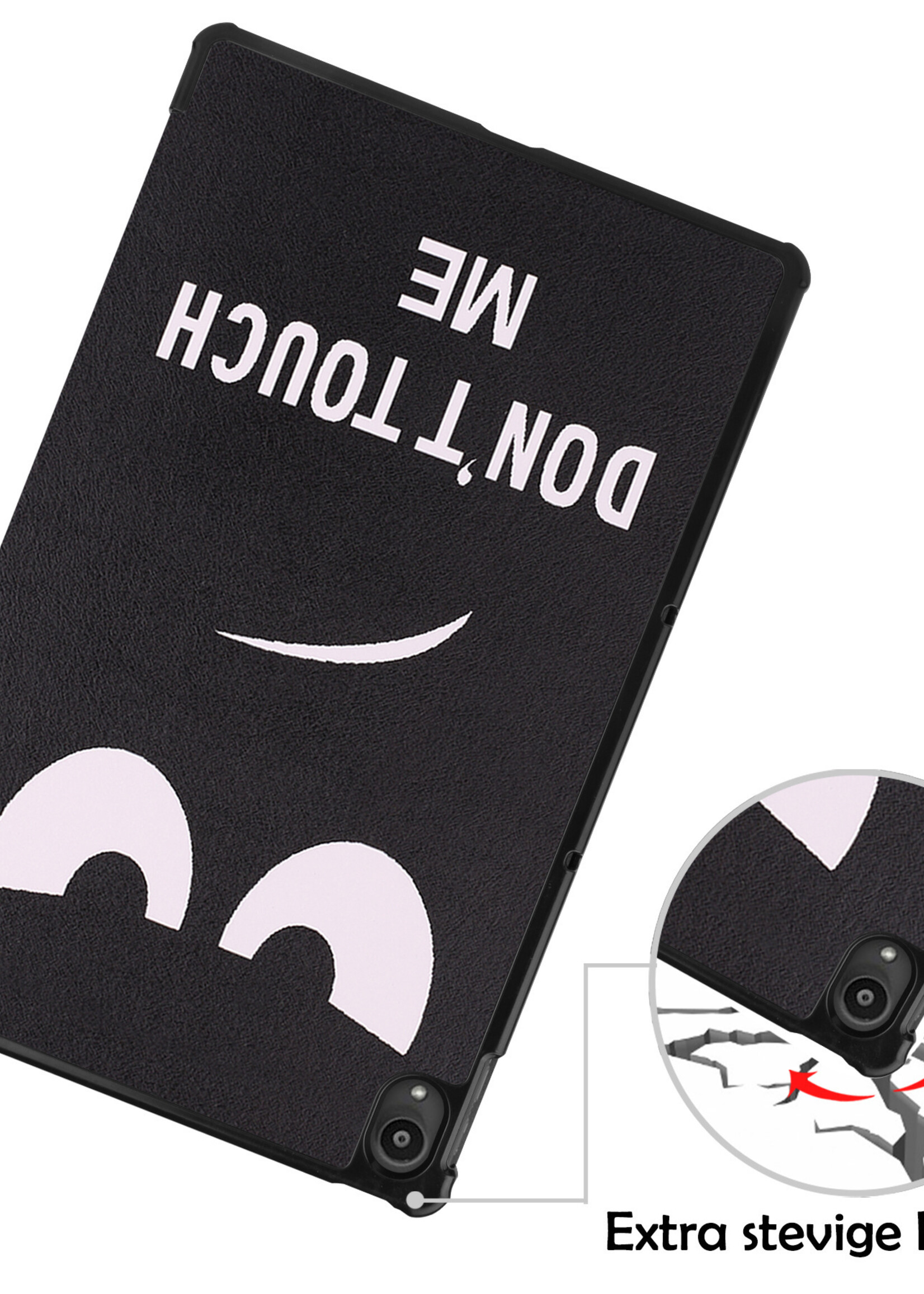 LUQ Hoes Geschikt voor Lenovo Tab P11 Plus Hoes Luxe Hoesje Book Case Met Screenprotector - Hoesje Geschikt voor Lenovo Tab P11 Plus Hoes Cover - Don't Touch Me