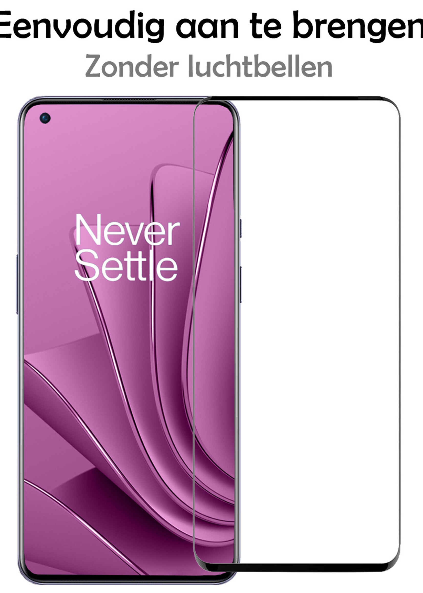 LUQ Screenprotector Geschikt voor OnePlus 10 Pro Screenprotector Glas Full Cover - Screenprotector Geschikt voor OnePlus 10 Pro Screenprotector Full Cover