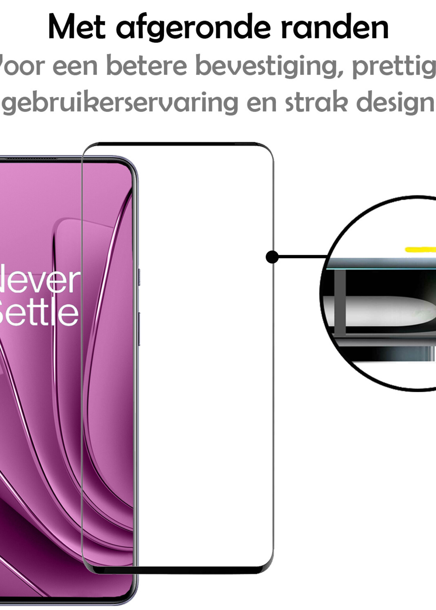 LUQ Screenprotector Geschikt voor OnePlus 10 Pro Screenprotector Glas Full Cover - Screenprotector Geschikt voor OnePlus 10 Pro Screenprotector Full Cover