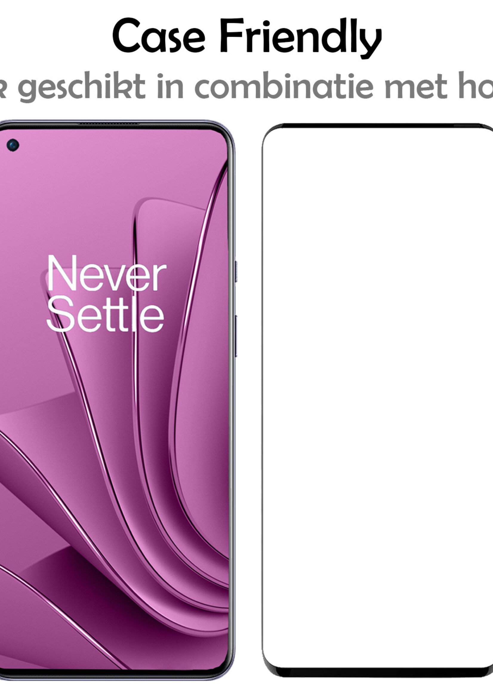 LUQ Screenprotector Geschikt voor OnePlus 10 Pro Screenprotector Glas Full Cover - Screenprotector Geschikt voor OnePlus 10 Pro Screenprotector Full Cover - 3 Stuks