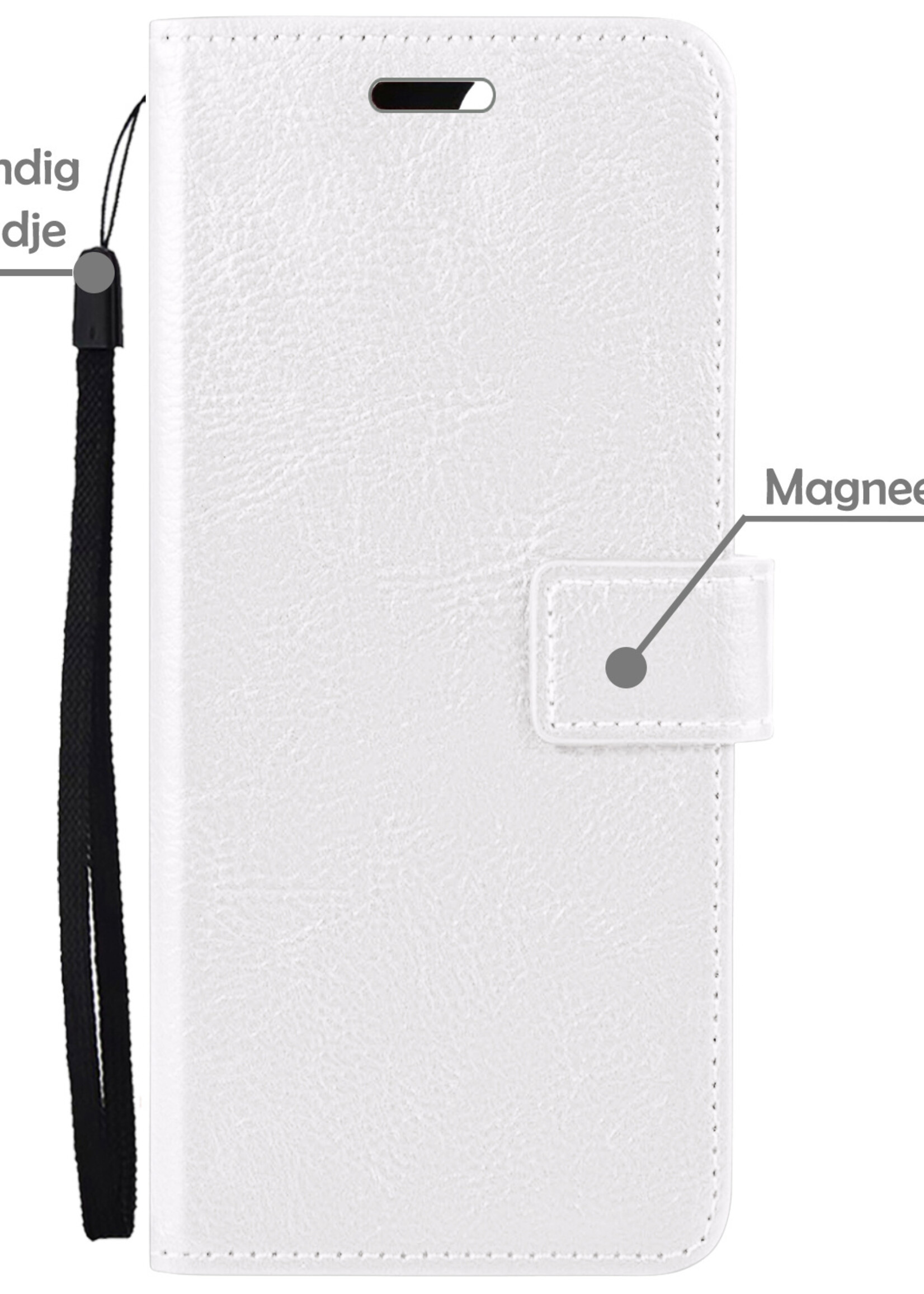 LUQ Hoesje Geschikt voor OnePlus 10 Pro Hoesje Book Case Hoes Wallet Cover - Hoes Geschikt voor OnePlus 10 Pro Hoesje Bookcase Hoes - Wit