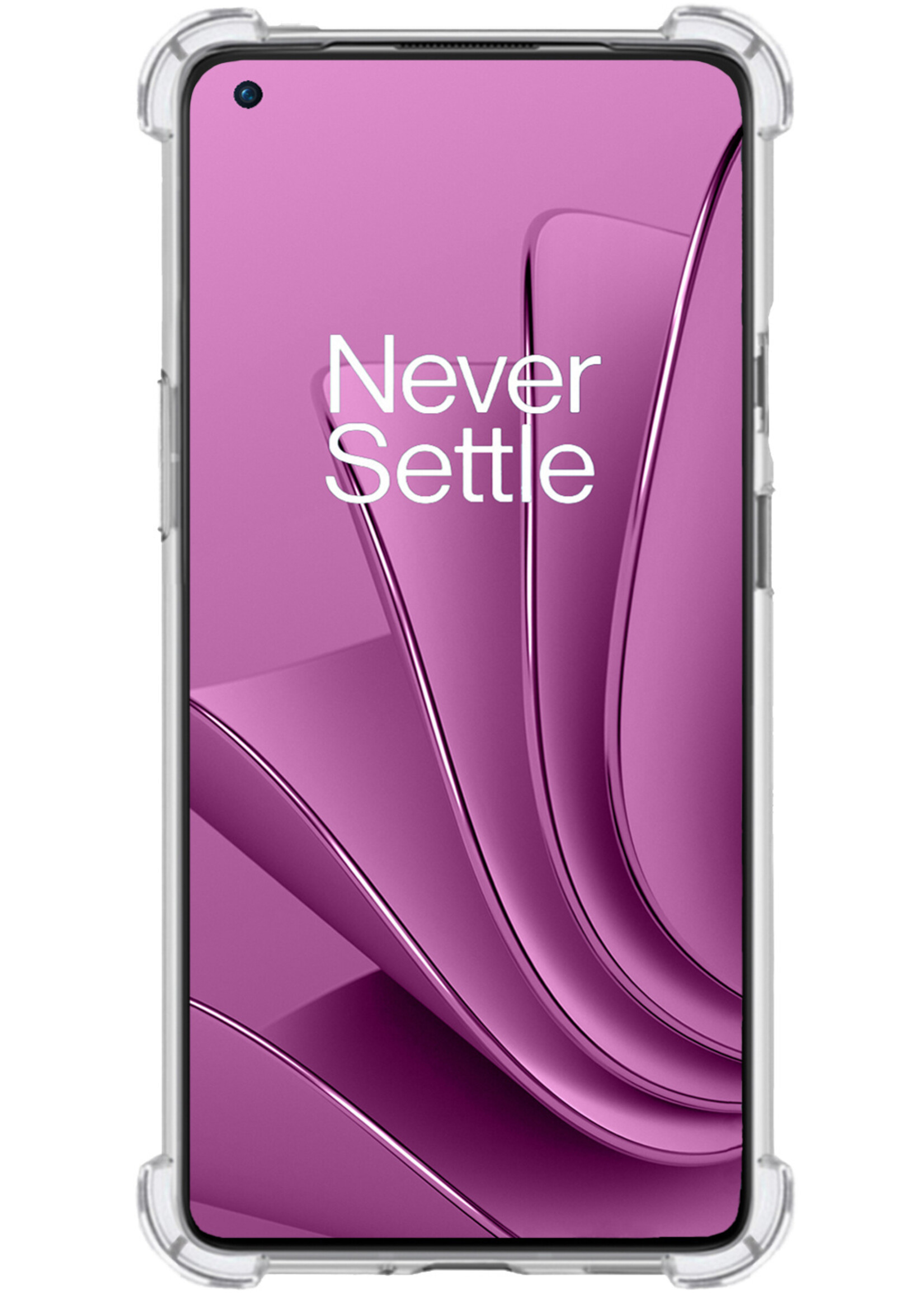 LUQ Hoesje Geschikt voor OnePlus 10 Pro Hoesje Shockproof Case Siliconen Met 2x Screenprotector - Hoes Geschikt voor OnePlus 10 Pro Hoes Cover Siliconen - Transparant