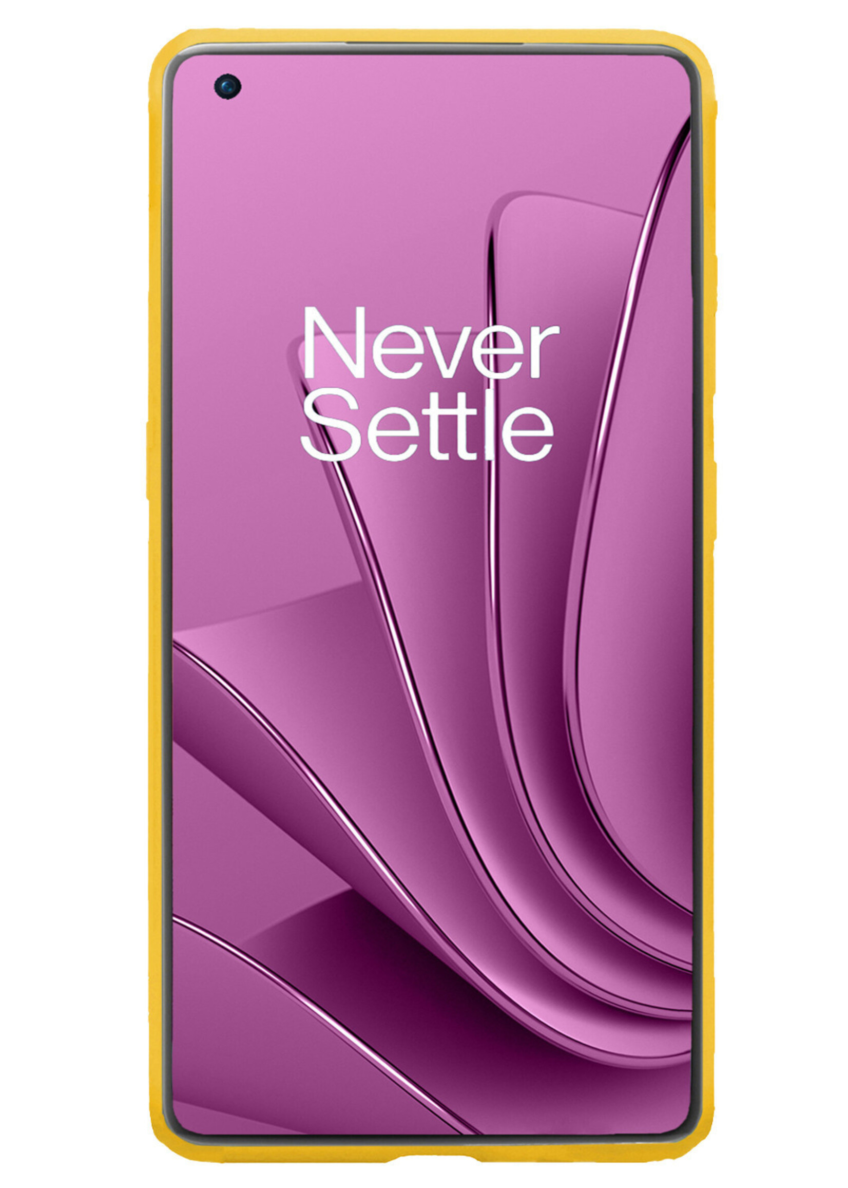 LUQ Hoesje Geschikt voor OnePlus 10 Pro Hoesje Siliconen Case Met Screenprotector - Hoes Geschikt voor OnePlus 10 Pro Hoes Siliconen - Geel